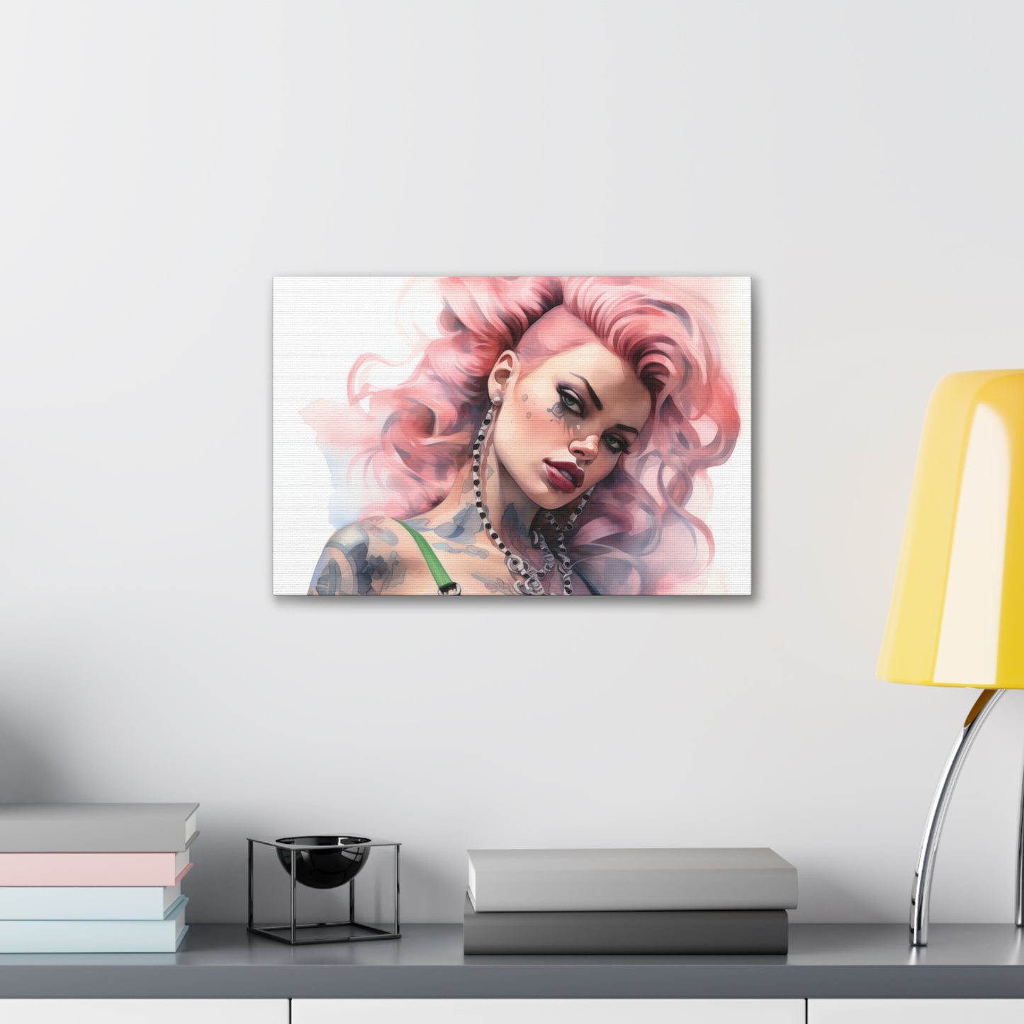 Gallery Wrapped Canvas, Edgy Tattooed Beauty, Urban Pop Art Canvas – Colette