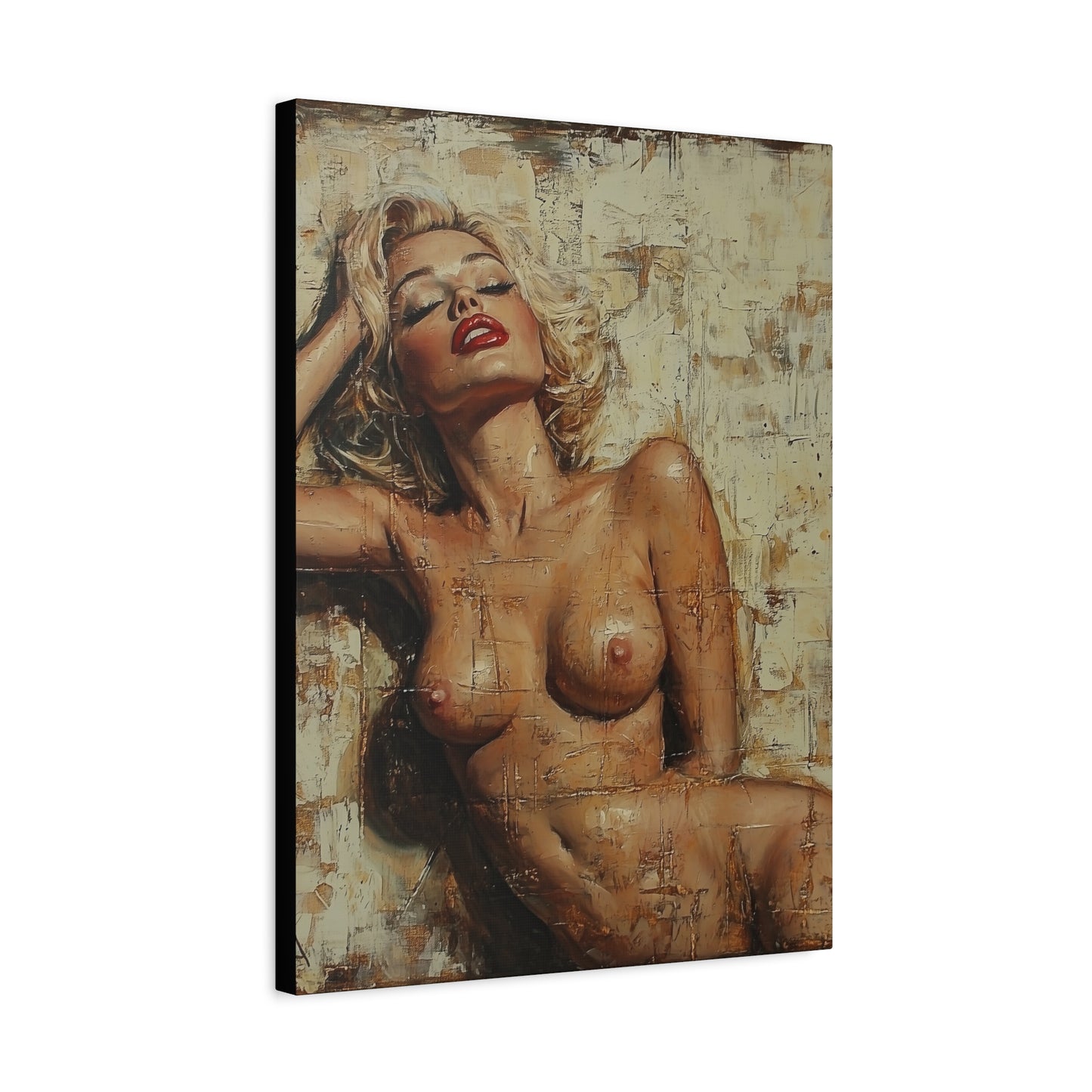 Gallery Wrapped Canvas, Guilt and Grit Adult Art Canvas, Erotic Pinup Art Canvas – Amelie