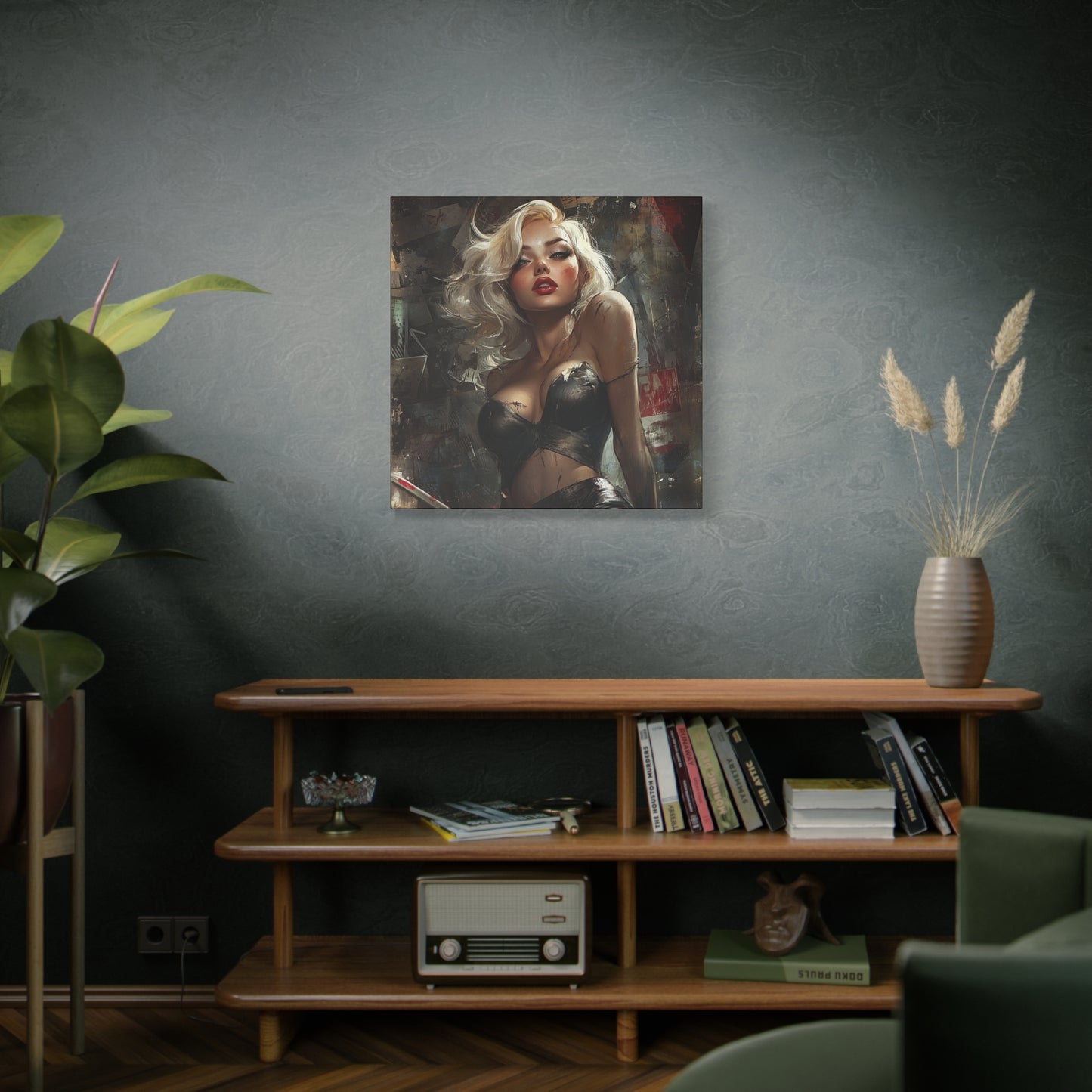 Gallery Wrapped Canvas, Guilt and Grit Adult Art Canvas, Erotic Pinup Art Canvas – Noelle