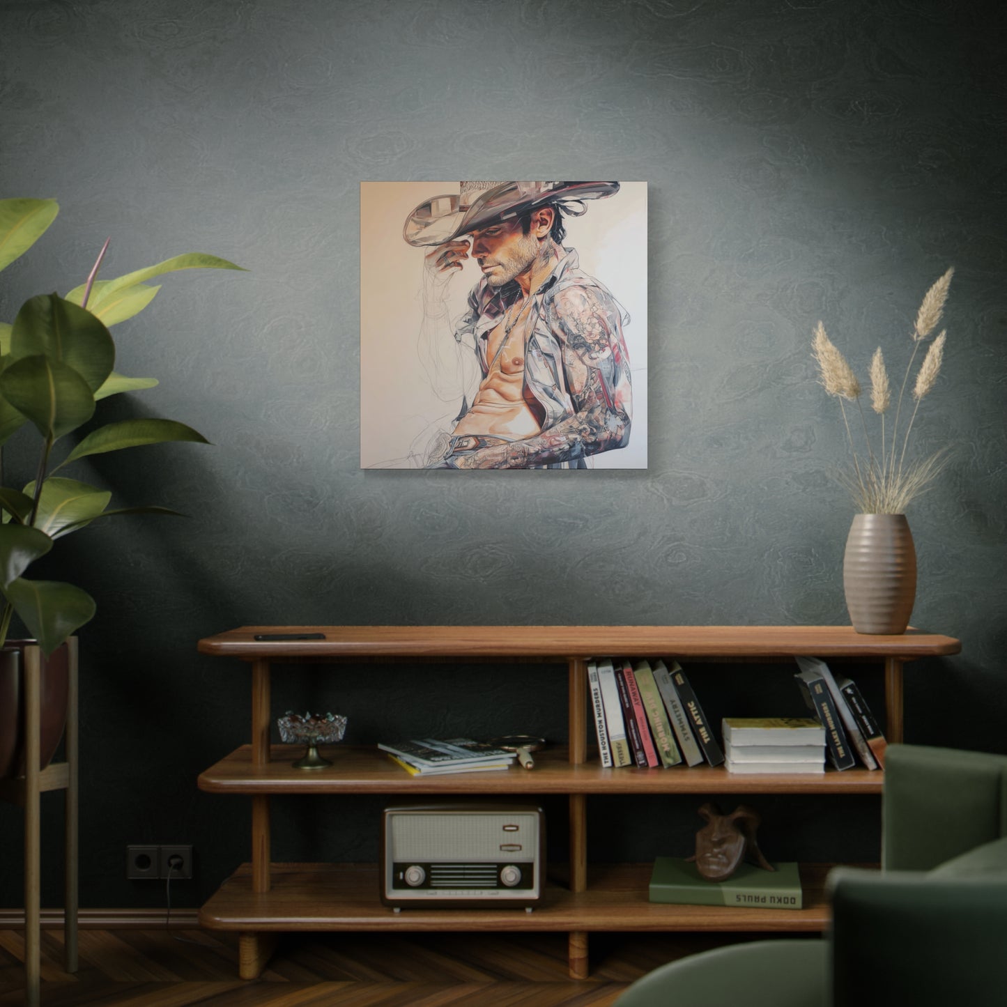 Gallery Wrapped Canvas, Wranglers and Wreckage Art Canvas, Erotic Pinup Art Canvas – Huck