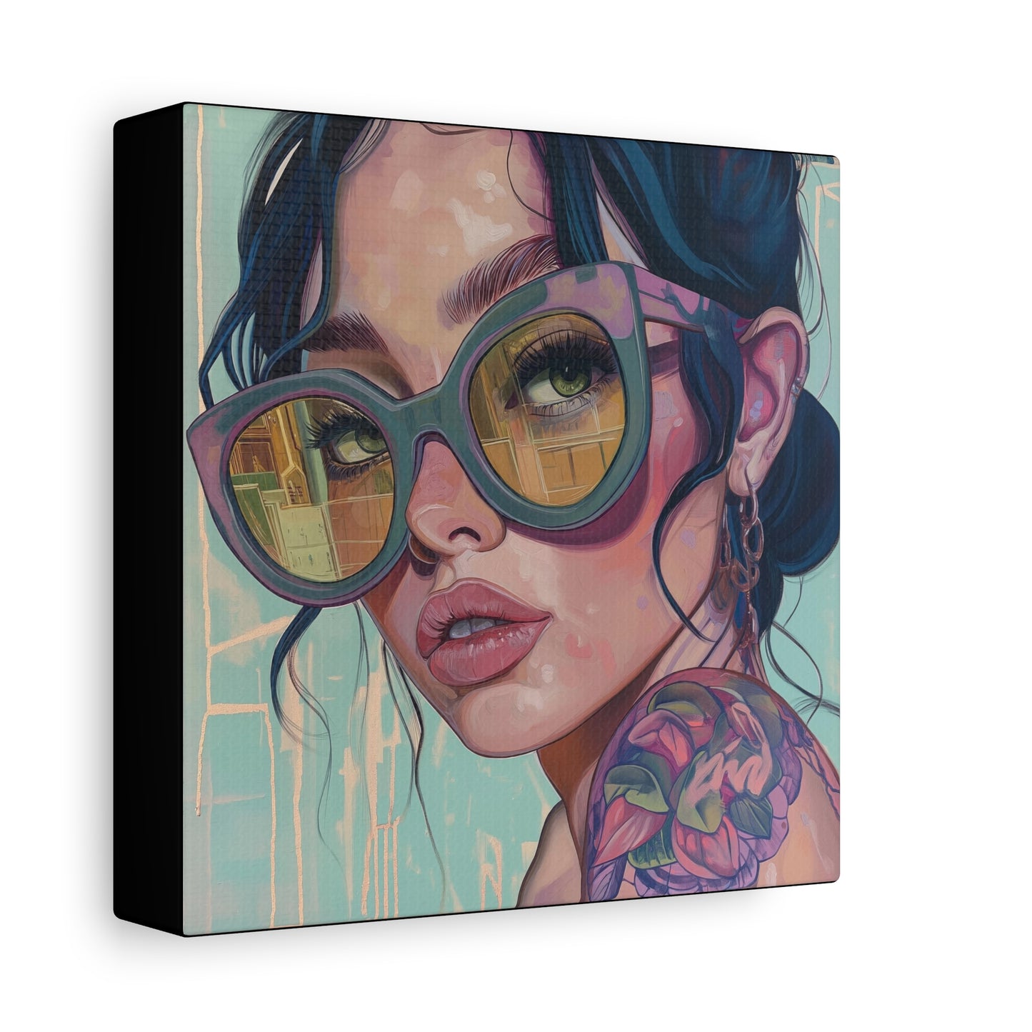 Canvas Gallery Wrap, Ladies in Lenses Wall Art, Abstract Femme Girl Art - Meg