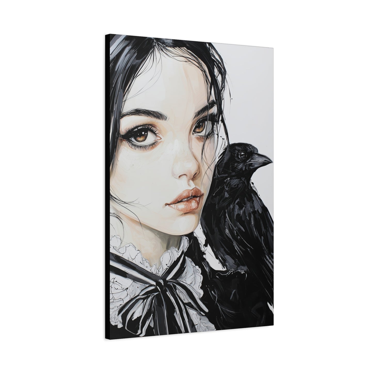 Gallery Wrapped Canvas, Myth and Bones Gothic Art Canvas, Dark Muse Canvas - Elowen
