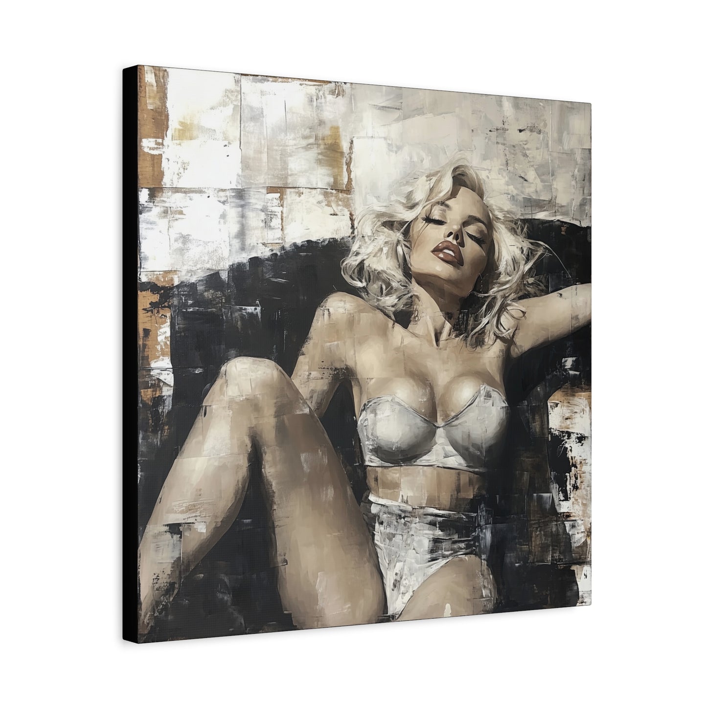 Gallery Wrapped Canvas, Guilt and Grit Adult Art Canvas, Erotic Pinup Art Canvas – Lyra