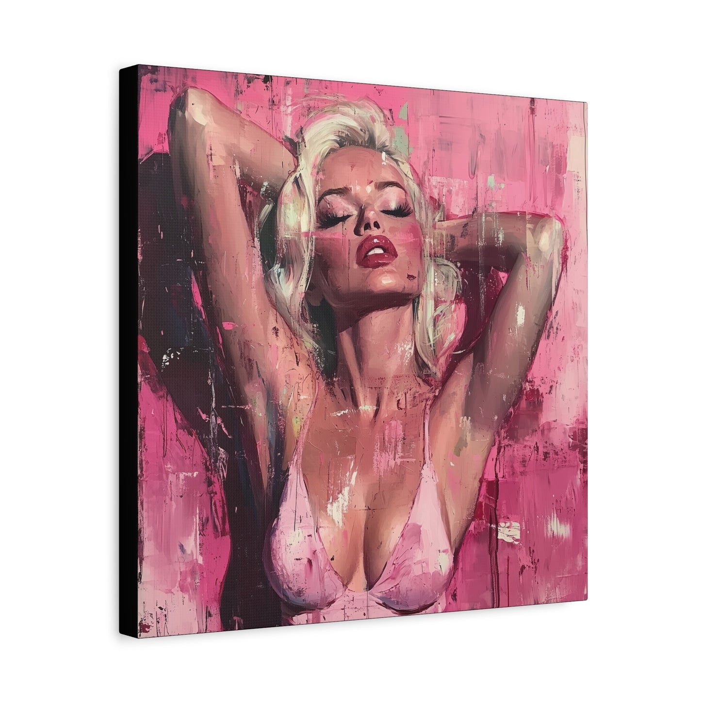 Gallery Wrapped Canvas, Guilt and Grit Adult Art Canvas, Erotic Pinup Art Canvas – Roxie
