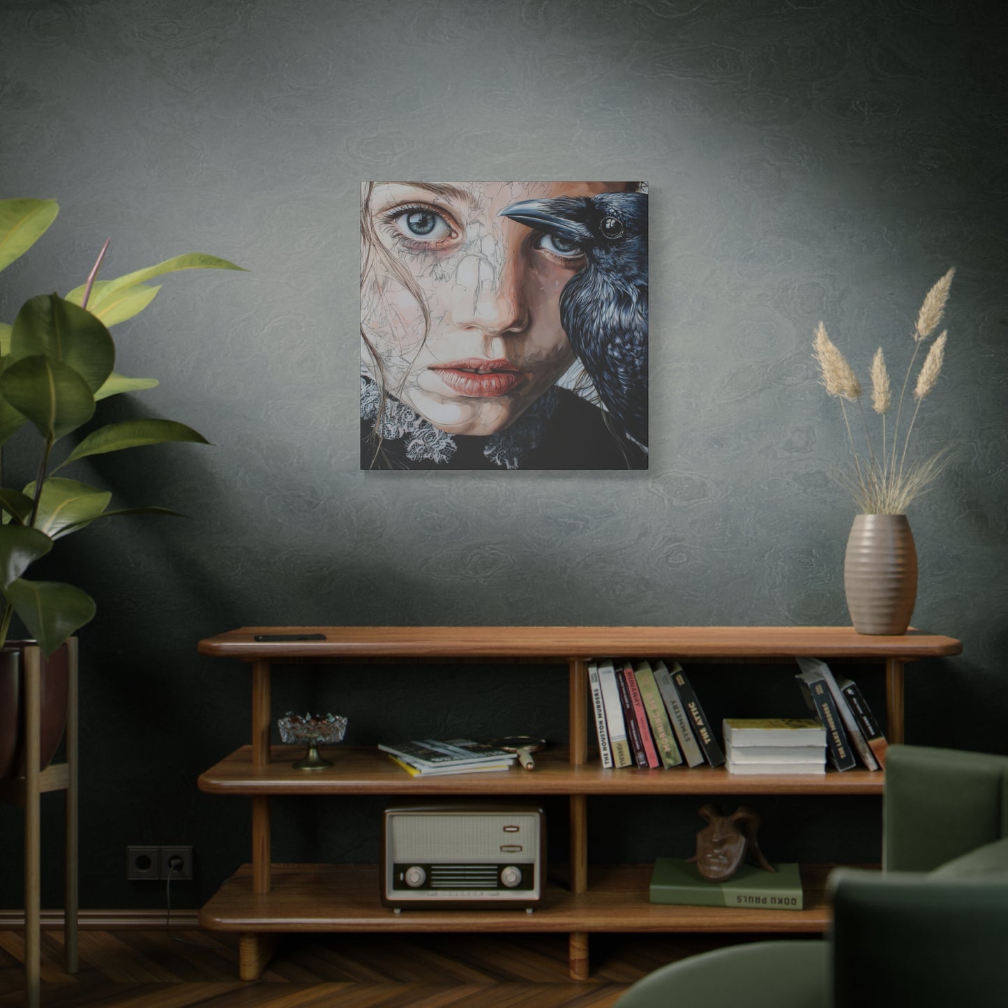 Gallery Wrapped Canvas, Myth and Bones Gothic Art Canvas, Dark Muse Canvas - Clio