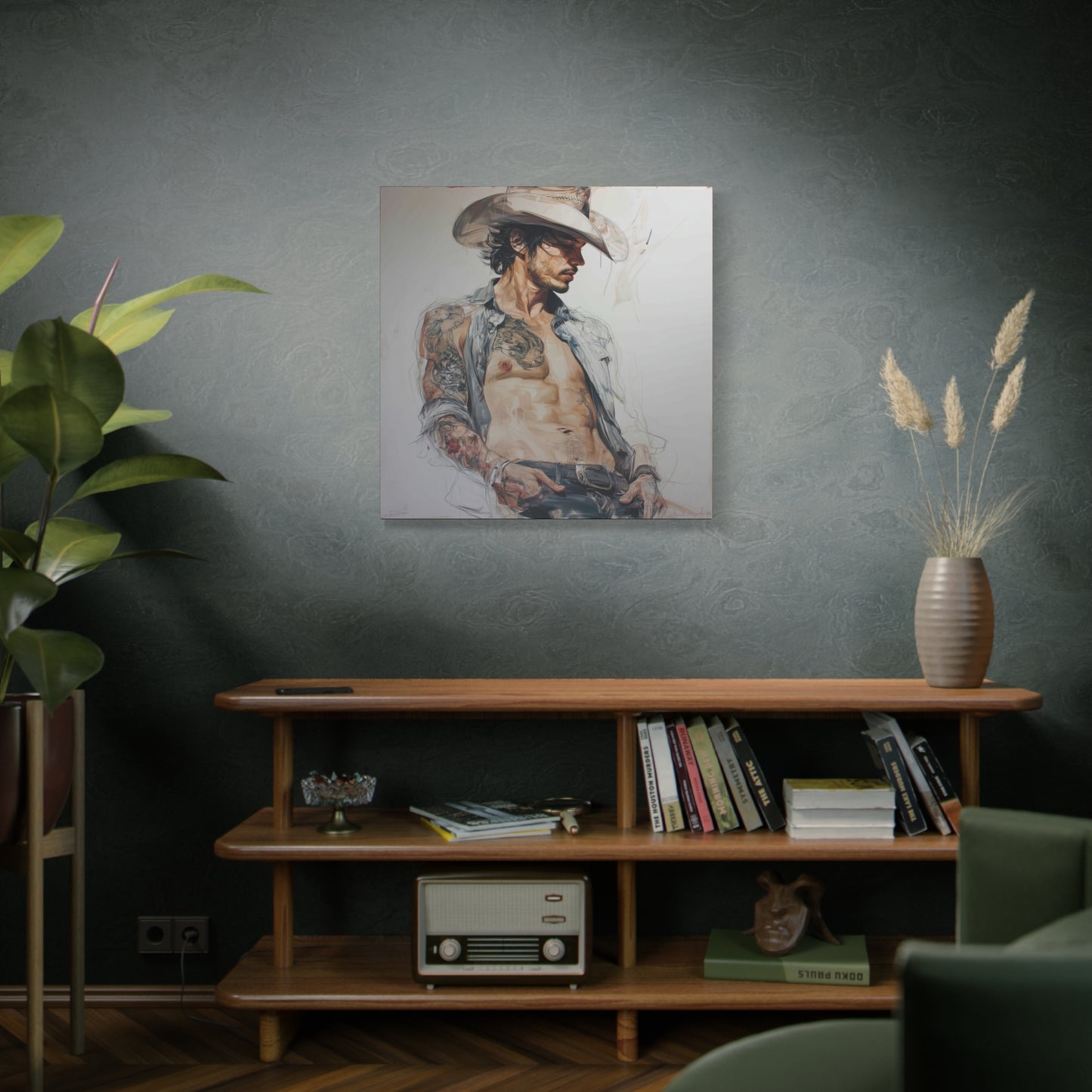 Gallery Wrapped Canvas, Wranglers and Wreckage Art Canvas, Erotic Pinup Art Canvas – Sawyer