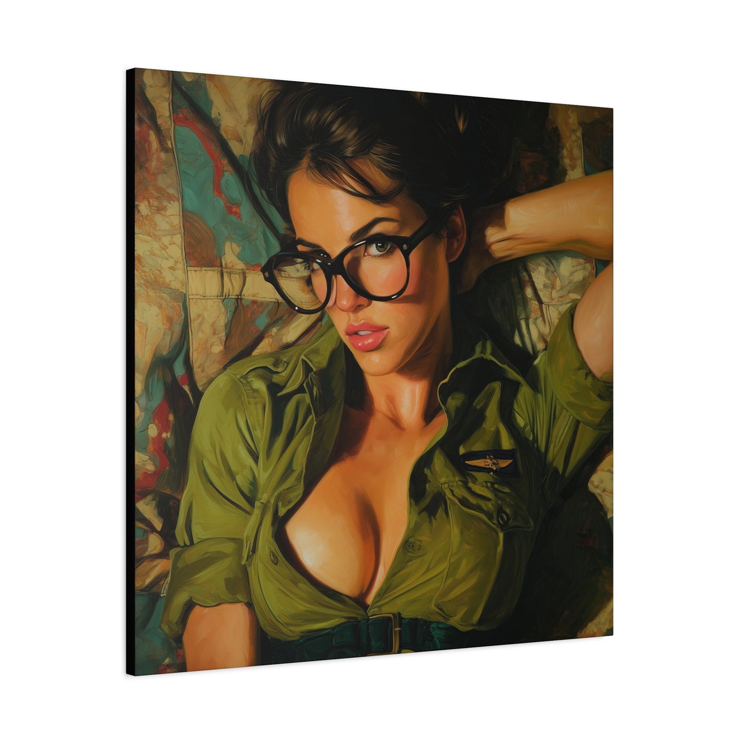 Gallery Wrapped Canvas, Liberty and Lace Art Canvas, Erotic Pinup Art Canvas – Darla