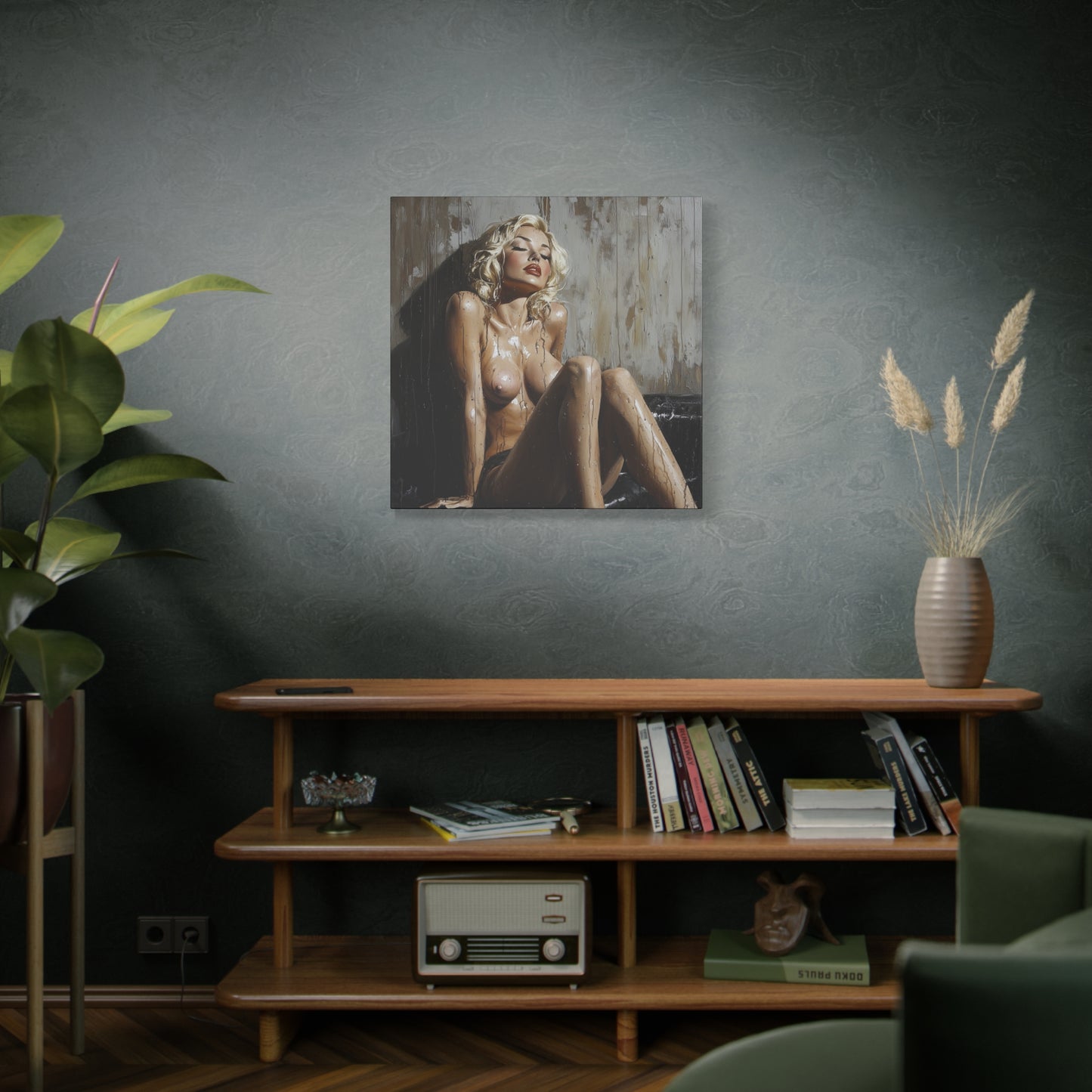 Gallery Wrapped Canvas, Guilt and Grit Adult Art Canvas, Erotic Pinup Art Canvas – Estelle