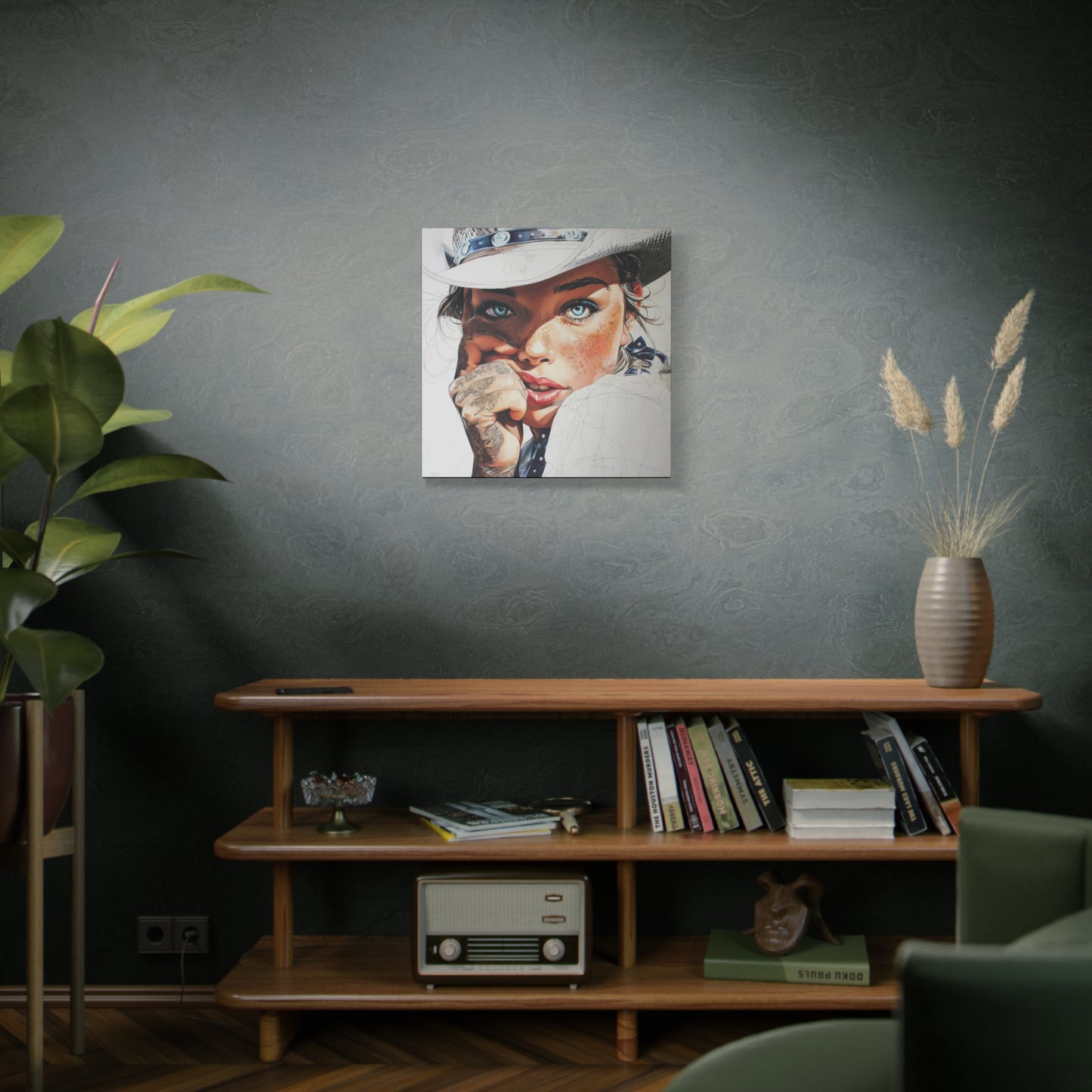Gallery Wrapped Canvas, Wranglers and Wreckage Art Canvas, Erotic Pinup Art Canvas – Fallon