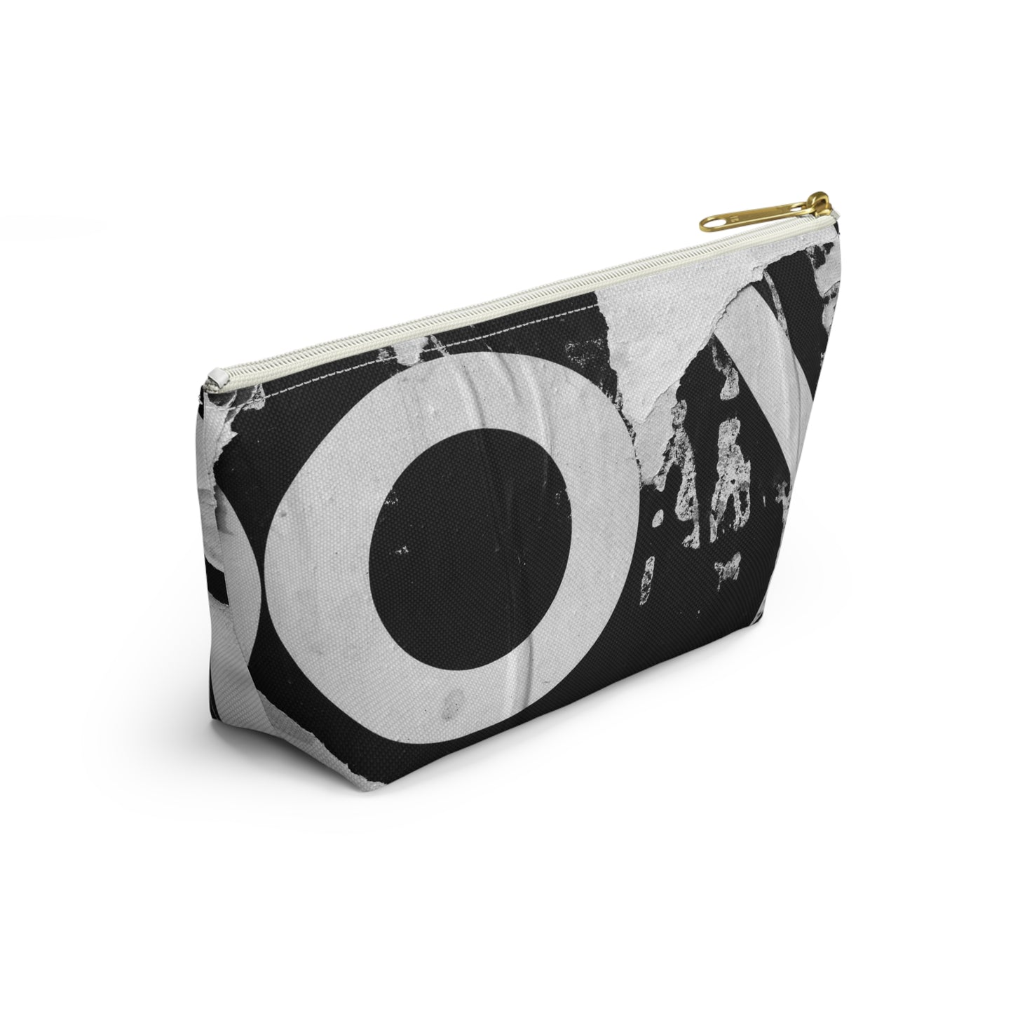 Accessory Pouch - Torn Poster Street Art Makeup Bag - Black and White YO - Urban Street Art
