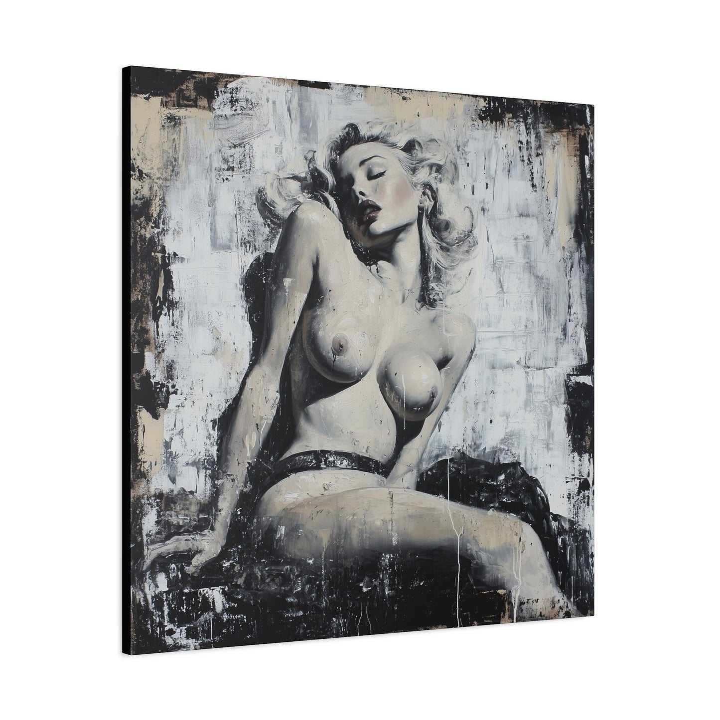 Gallery Wrapped Canvas, Guilt and Grit Adult Art Canvas, Erotic Pinup Art Canvas – Livia