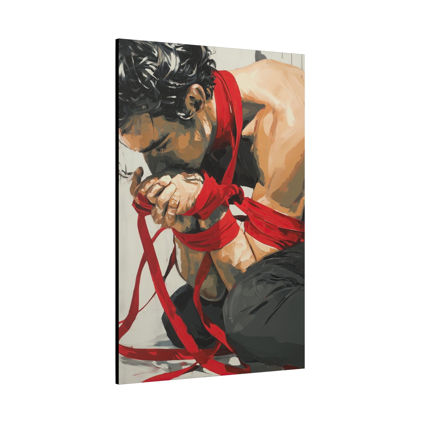 Gallery Wrapped Canvas, Ropes and Reverence Art Canvas, Erotic Shibari Art Canvas – Theo