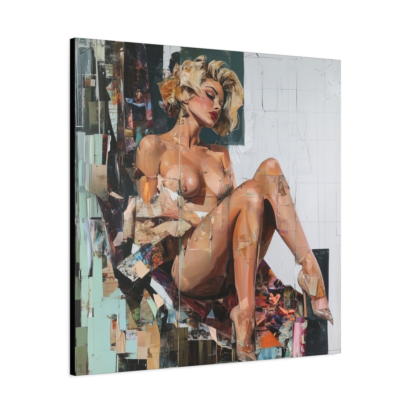 Gallery Wrapped Canvas, Guilt and Grit Adult Art Canvas, Erotic Pinup Art Canvas – Margo