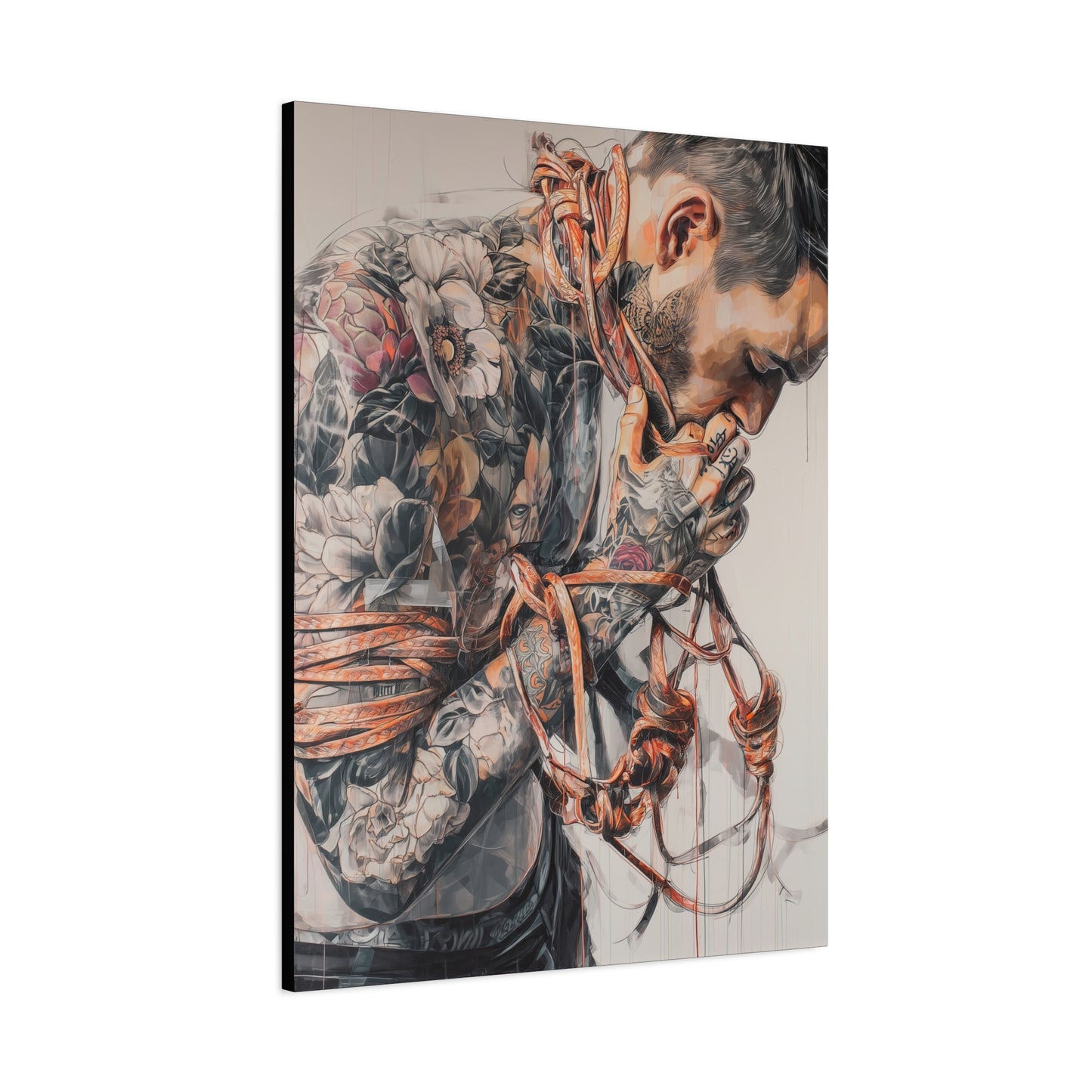 Gallery Wrapped Canvas, Ropes and Reverence Art Canvas, Erotic Shibari Art Canvas – Zev