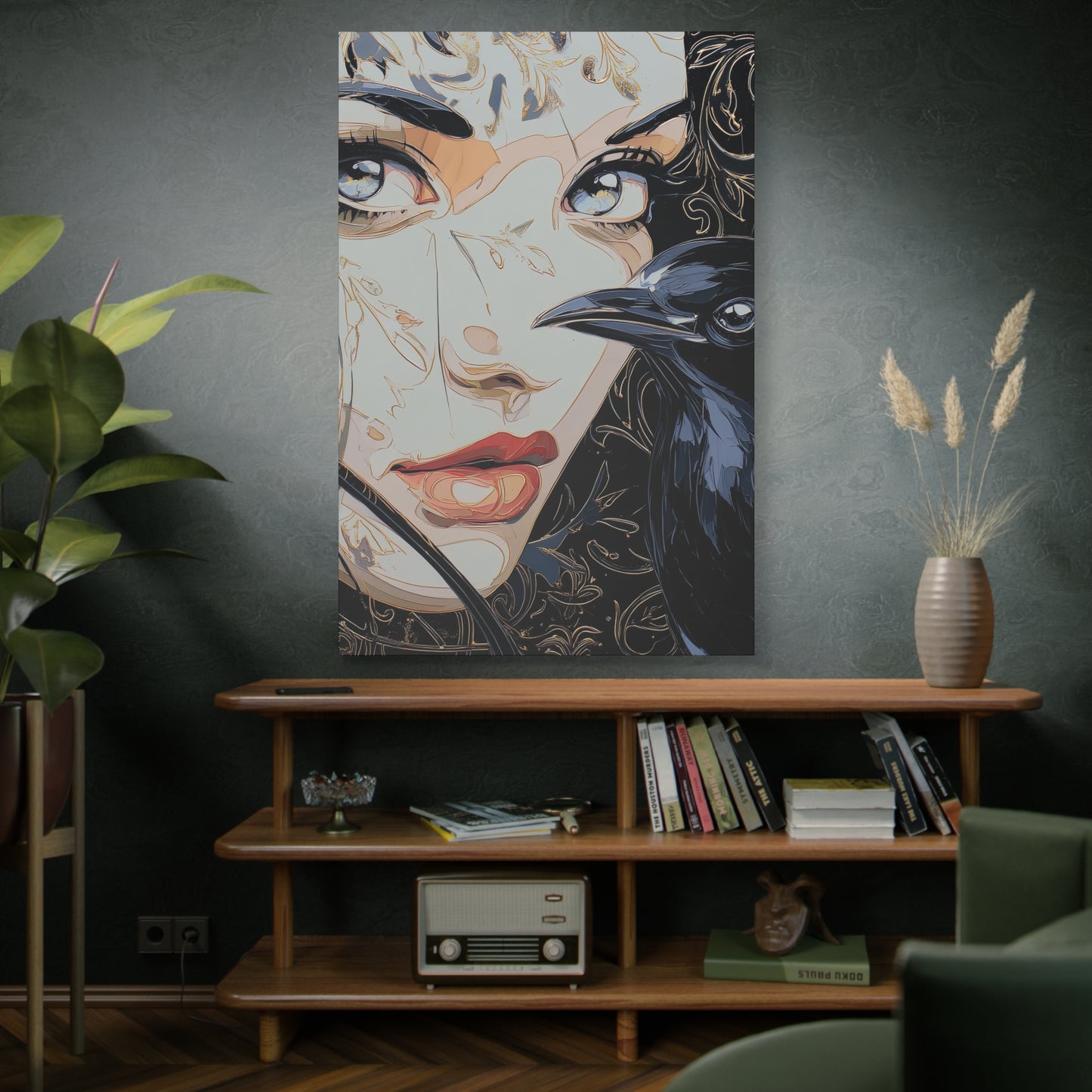 Gallery Wrapped Canvas, Myth and Bones Gothic Art Canvas, Dark Muse Canvas - Luxor