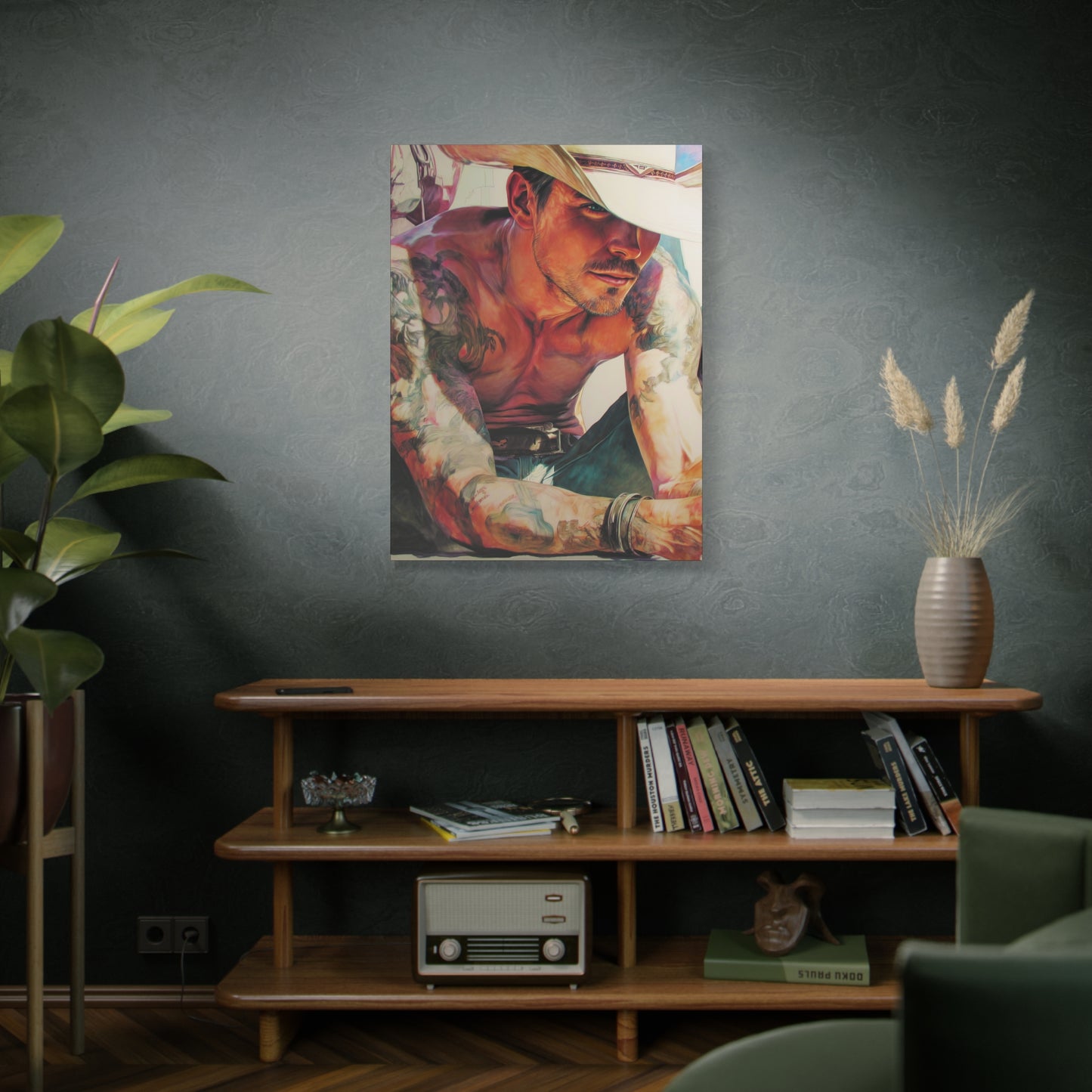Gallery Wrapped Canvas, Wranglers and Wreckage Art Canvas, Erotic Pinup Art Canvas – Cade