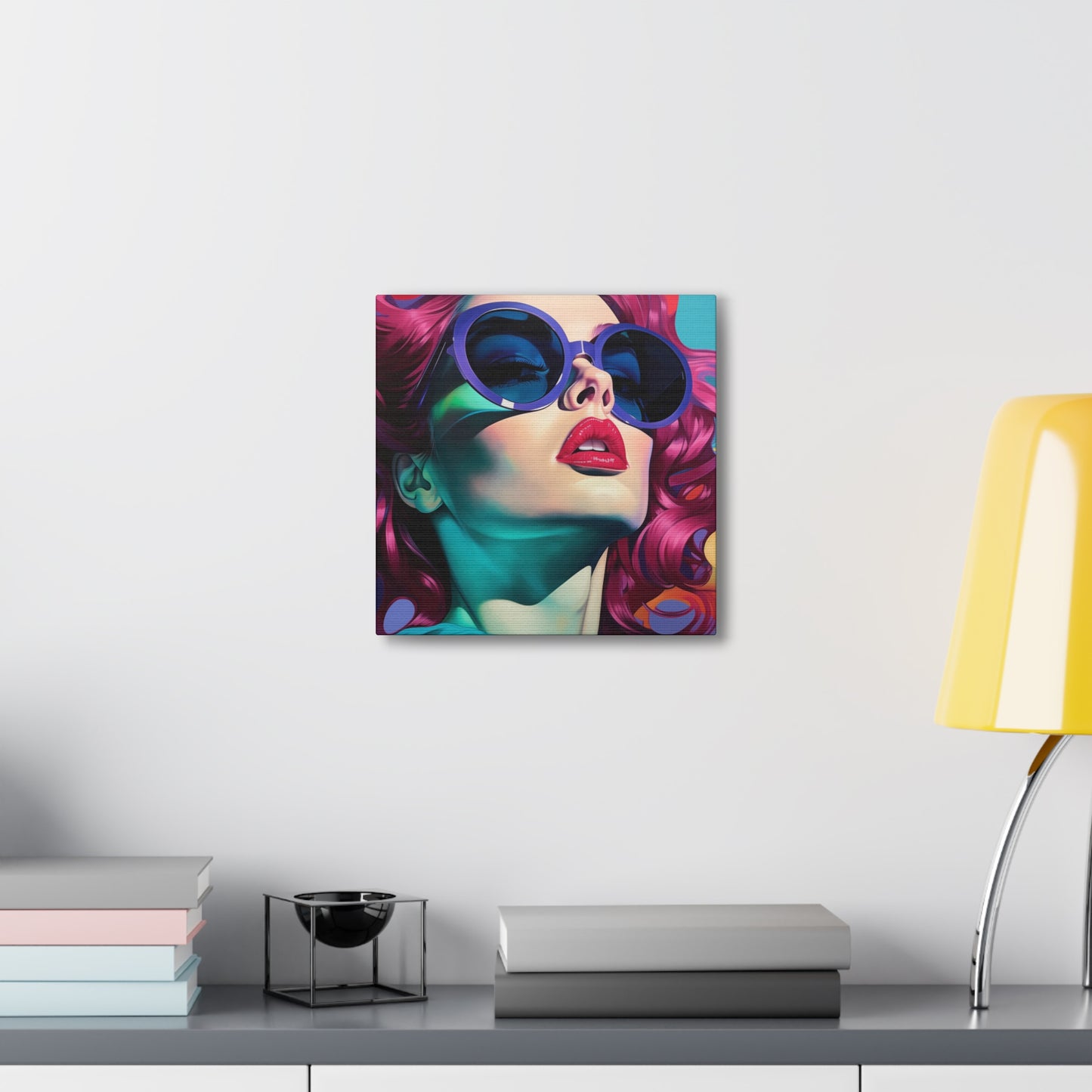 Canvas Gallery Wrapped High-Fashion Wall Art, Stylish Decor, Retro Femme Doll Pop Art – Electra