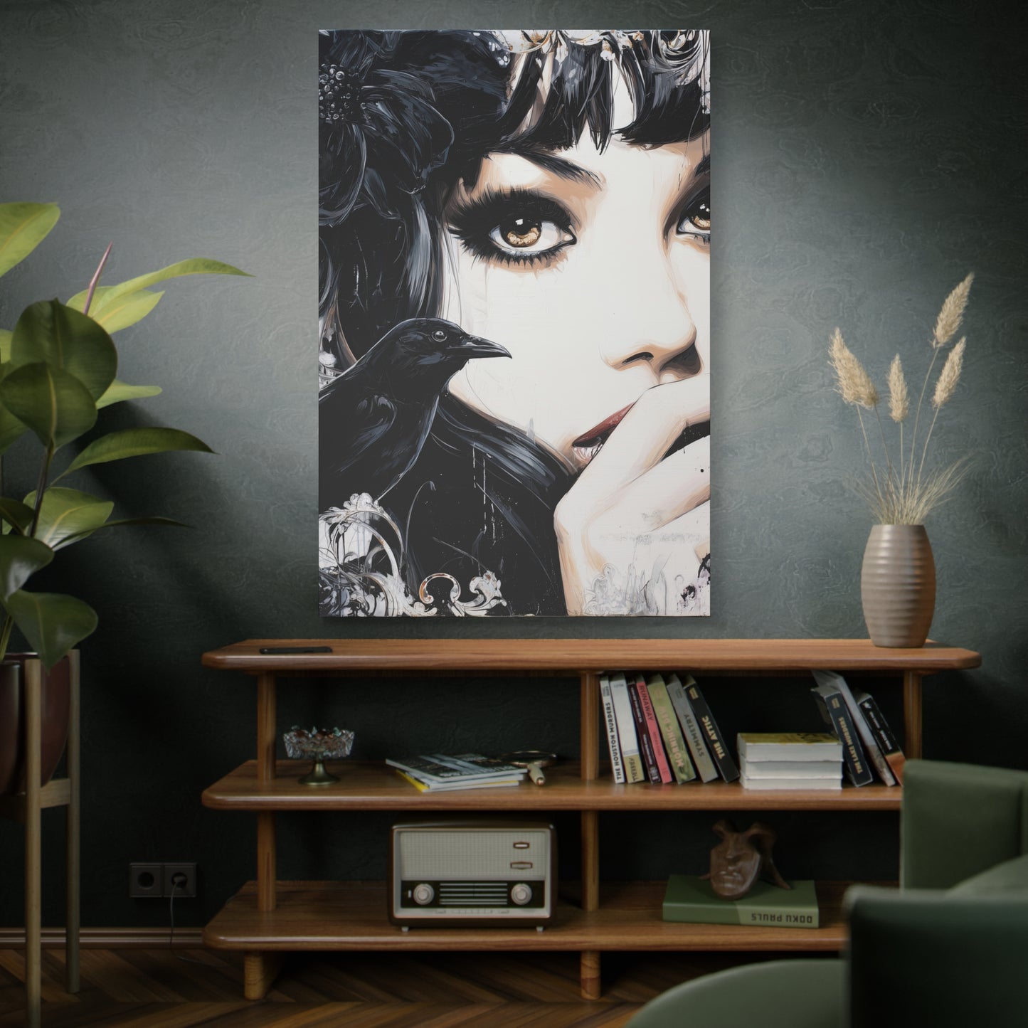 Gallery Wrapped Canvas, Myth and Bones Gothic Art Canvas, Dark Muse Canvas - Sable