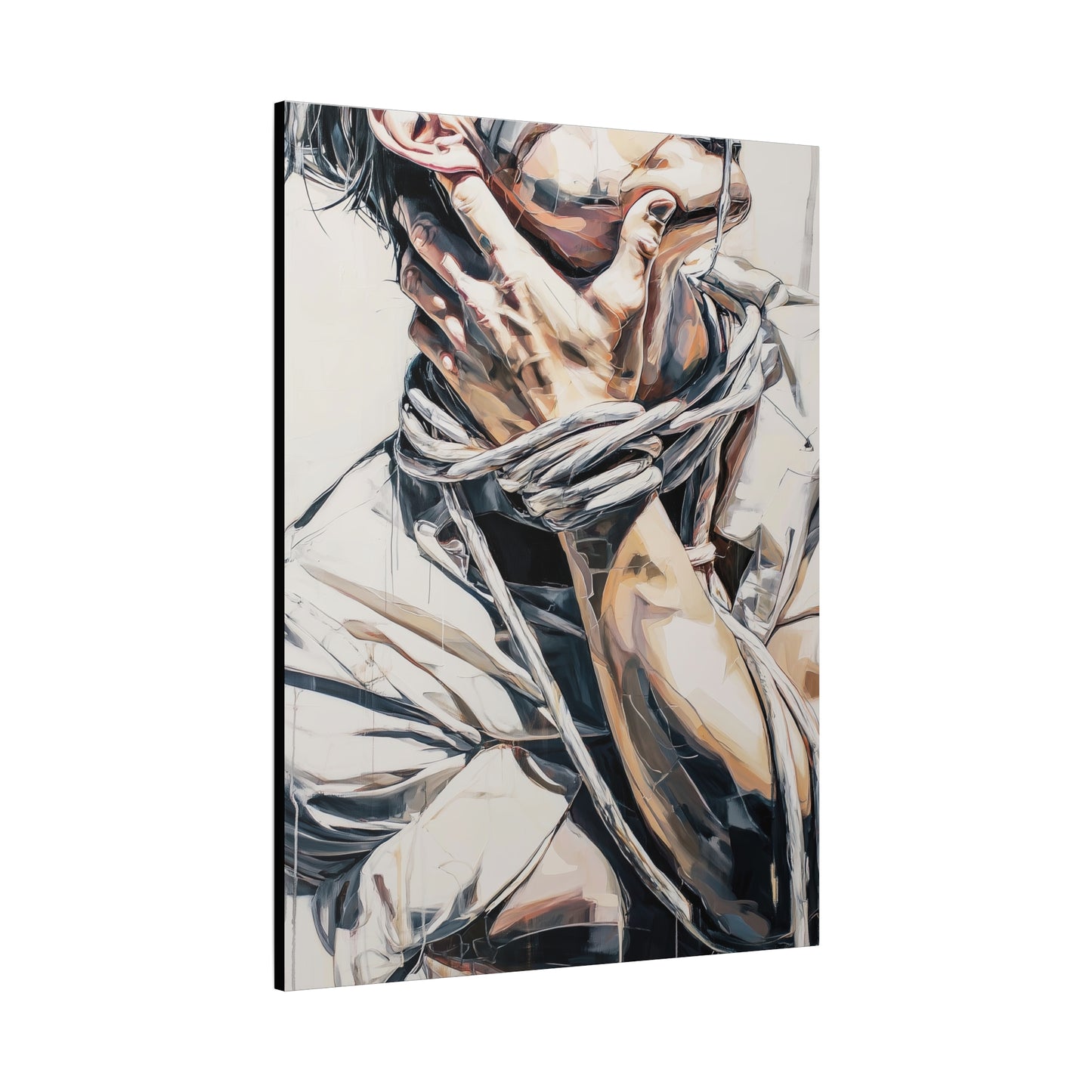 Gallery Wrapped Canvas, Ropes and Reverence Art Canvas, Erotic Shibari Art Canvas – Gary