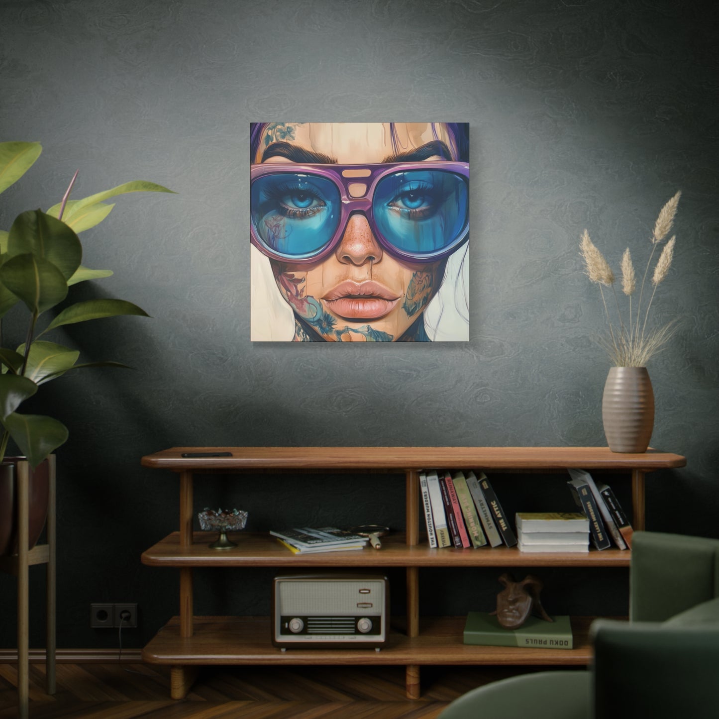 Canvas Gallery Wrap, Ladies in Lenses Wall Art, Abstract Femme Girl Art - Jane