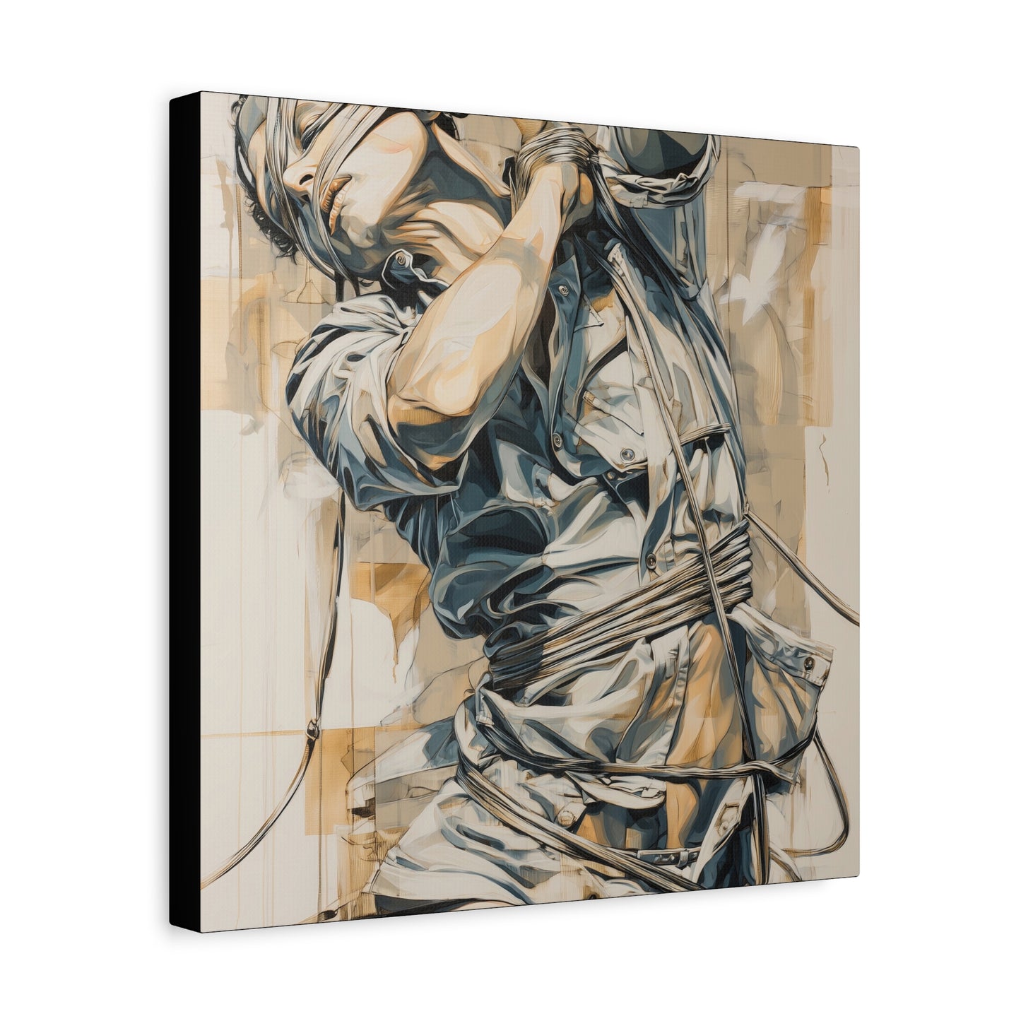 Gallery Wrapped Canvas, Ropes and Reverence Art Canvas, Erotic Shibari Art Canvas – Kai