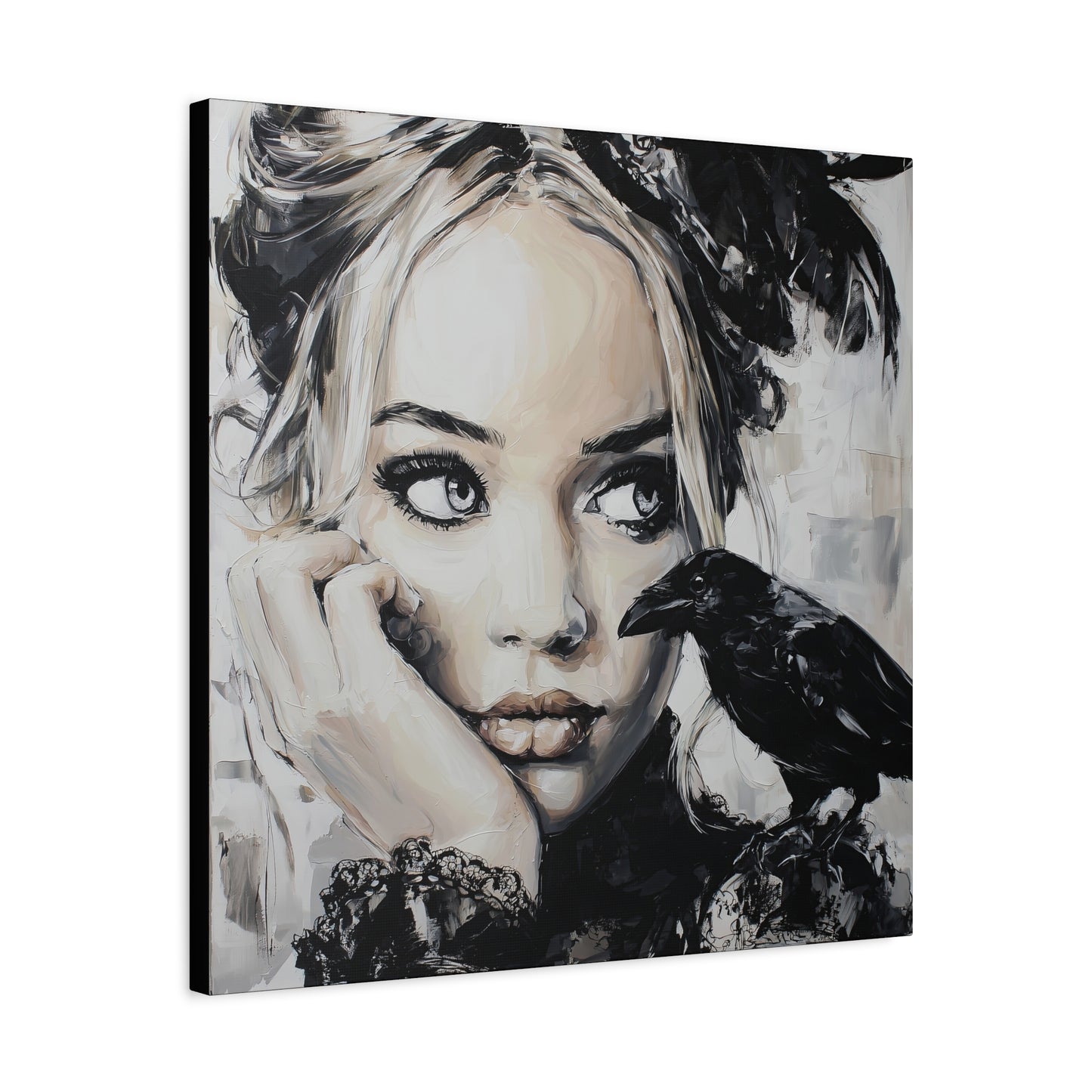 Gallery Wrapped Canvas, Myth and Bones Gothic Art Canvas, Dark Muse Canvas - Nicolette