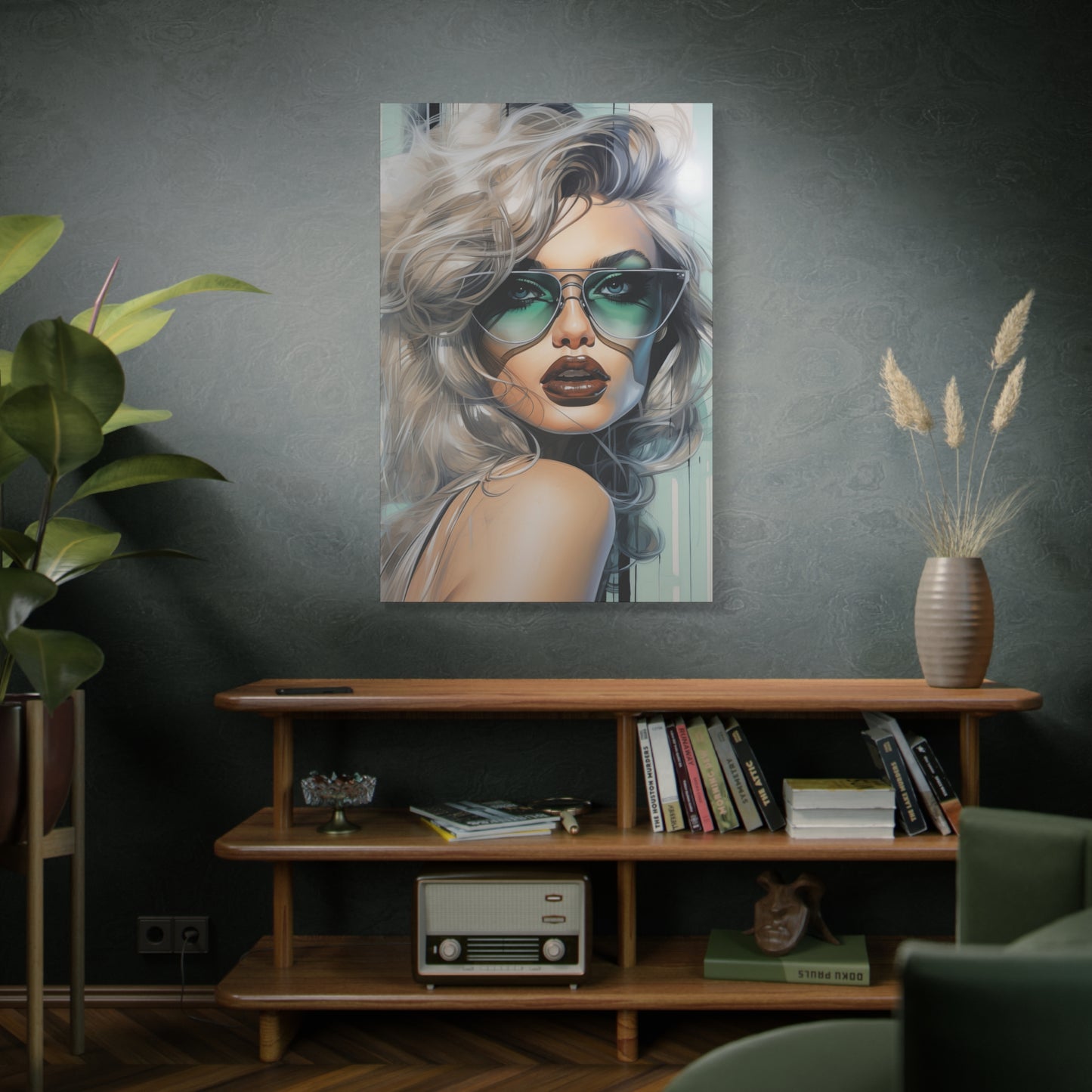 Canvas Gallery Wrapped High-Fashion Wall Art, Stylish Decor, Retro Femme Doll Pop Art – Natasha