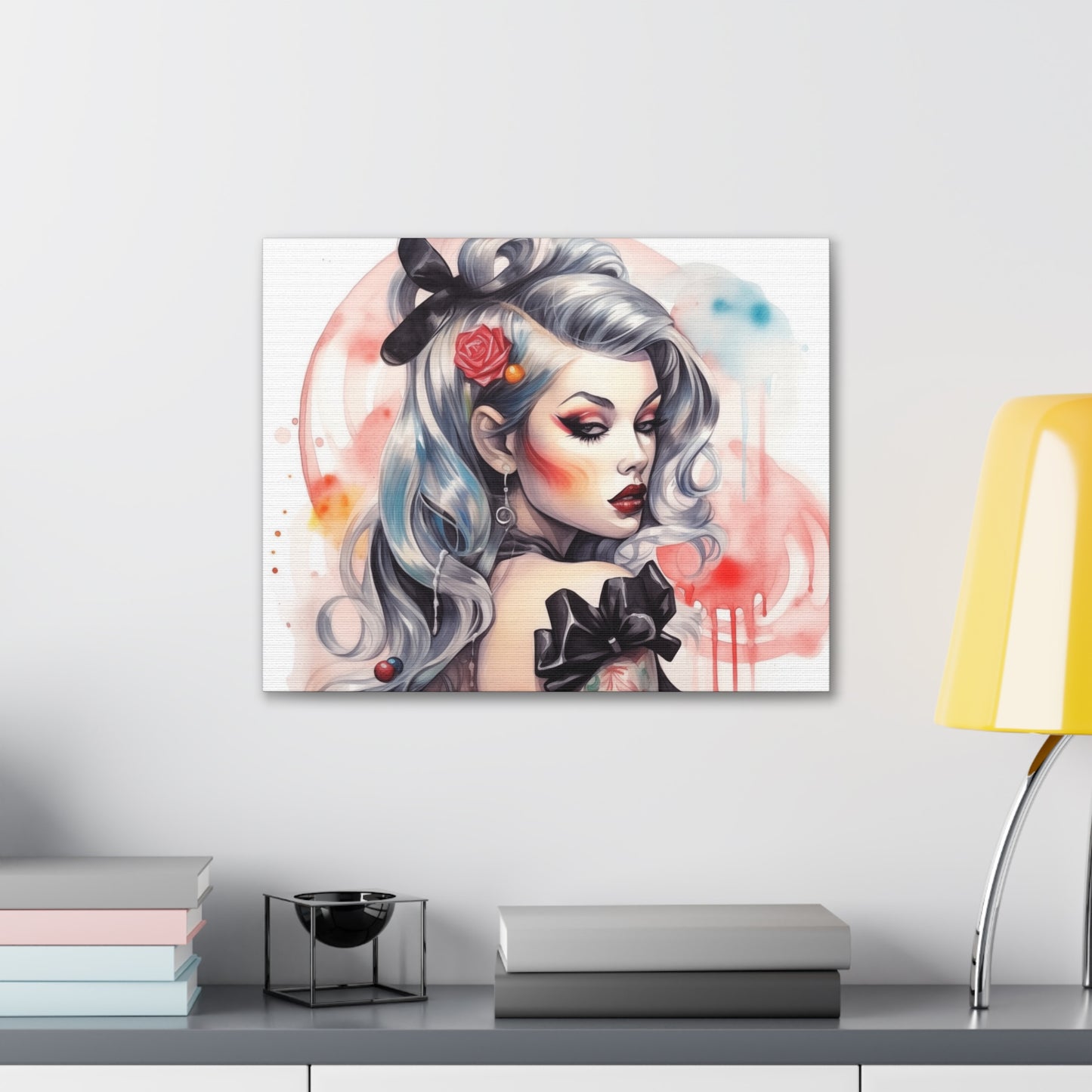 Gallery Wrapped Canvas, Edgy Tattooed Beauty, Urban Pop Art Canvas – Sabella