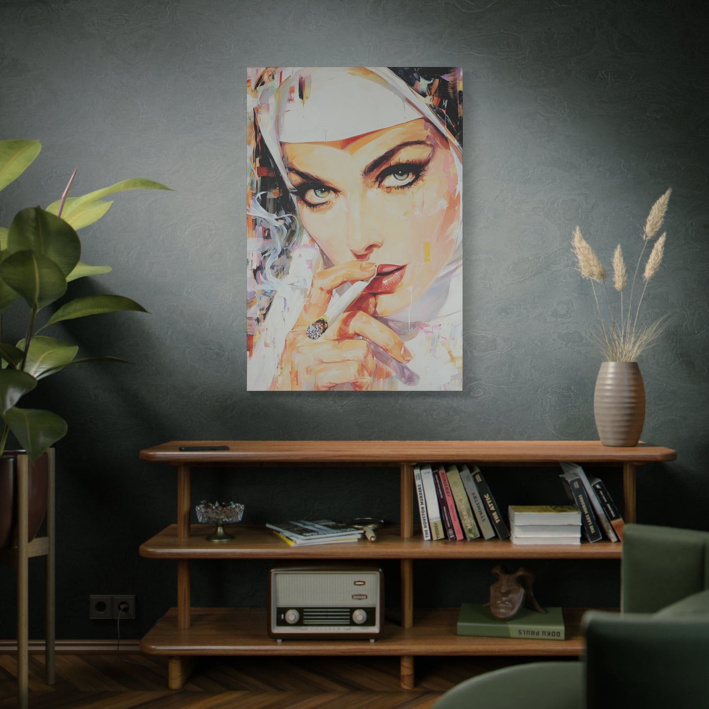 Gallery Wrapped Canvas, Habits and Heresy Art Canvas, Naughty Nuns Art Canvas – Sister Carmela