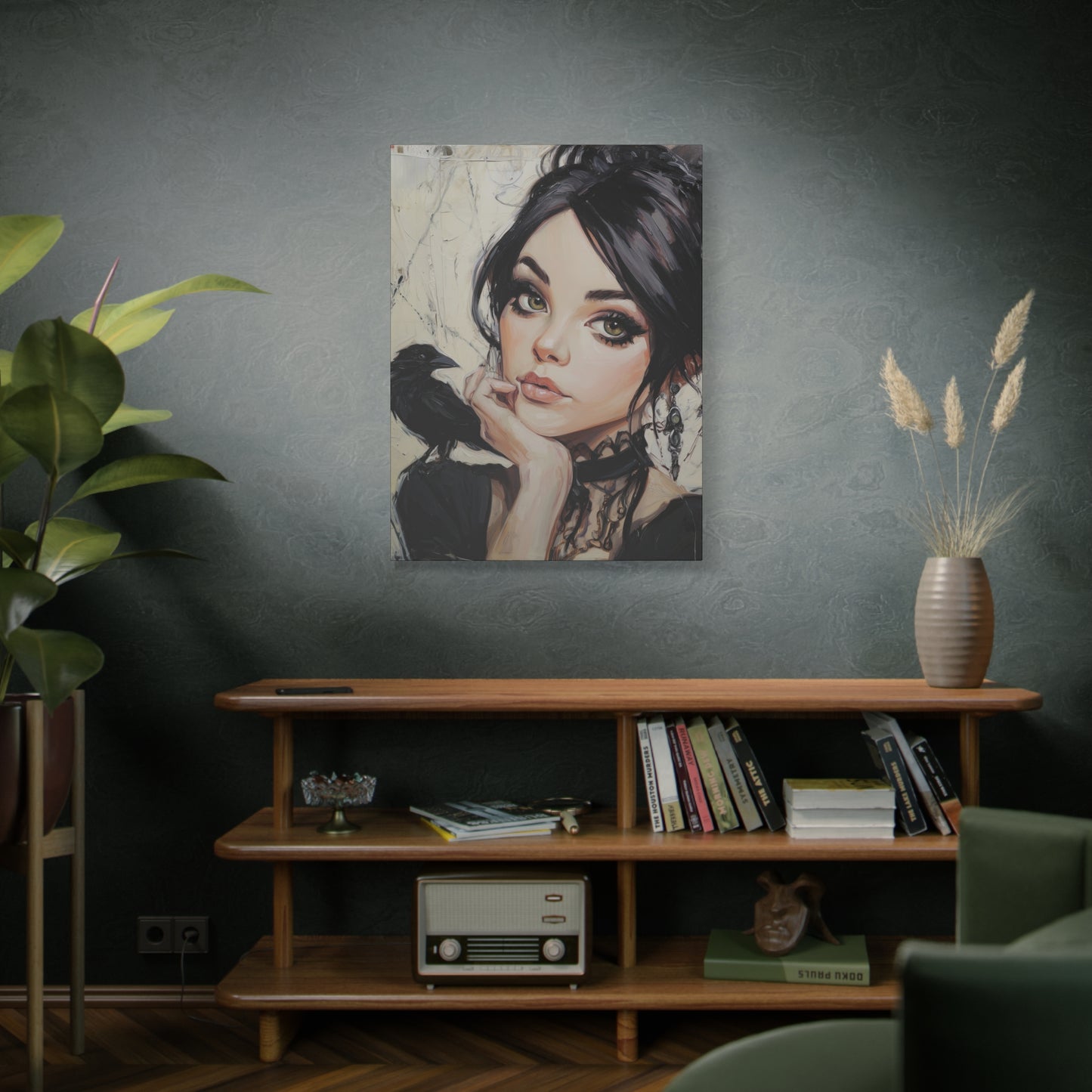 Gallery Wrapped Canvas, Myth and Bones Gothic Art Canvas, Dark Muse Canvas - Verity