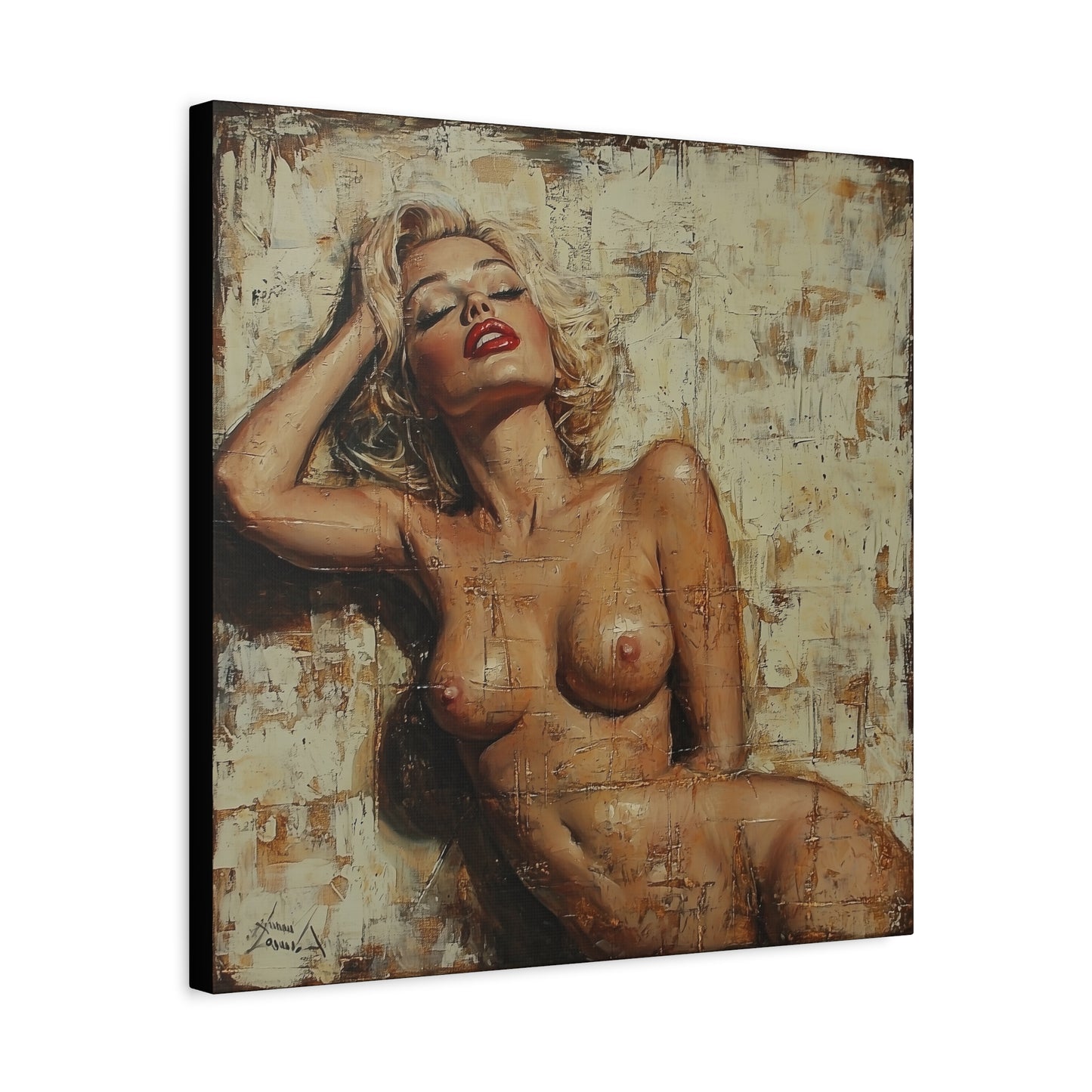 Gallery Wrapped Canvas, Guilt and Grit Adult Art Canvas, Erotic Pinup Art Canvas – Amelie