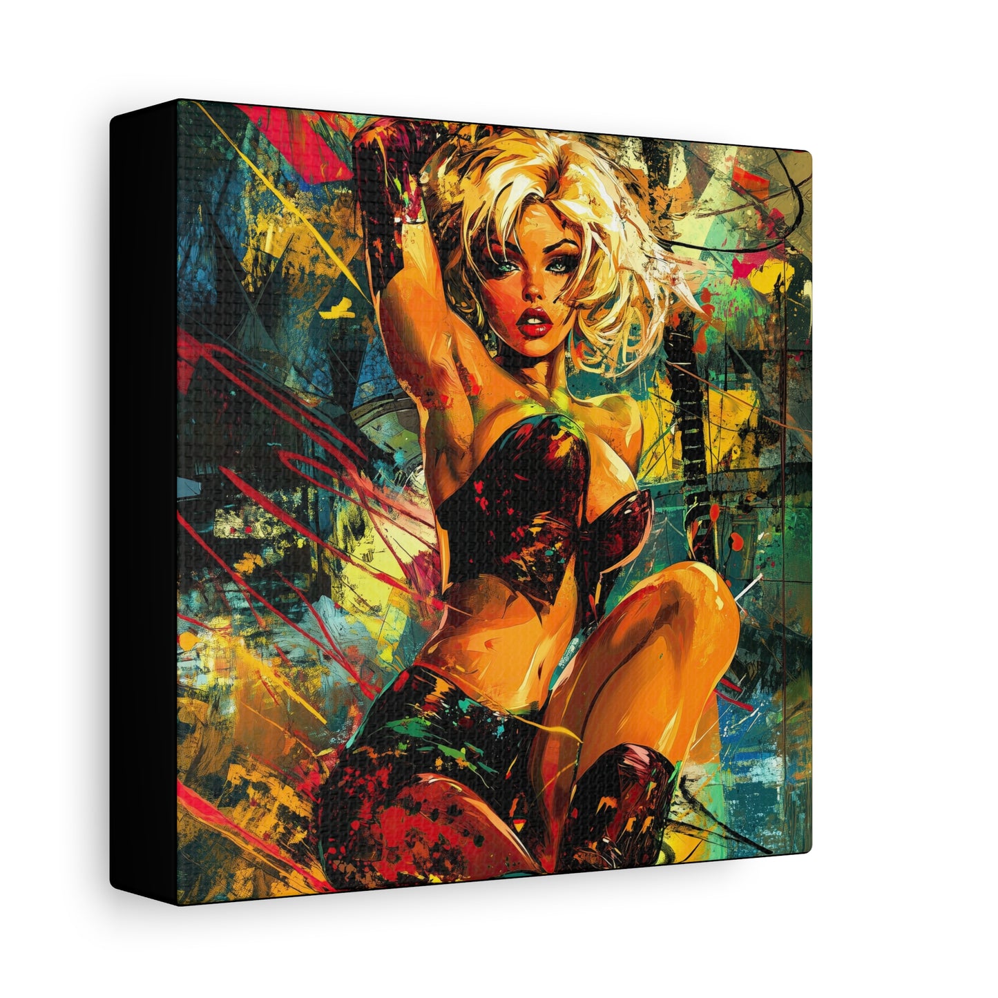 Gallery Wrapped Canvas, Guilt and Grit Adult Art Canvas, Erotic Pinup Art Canvas – Robin
