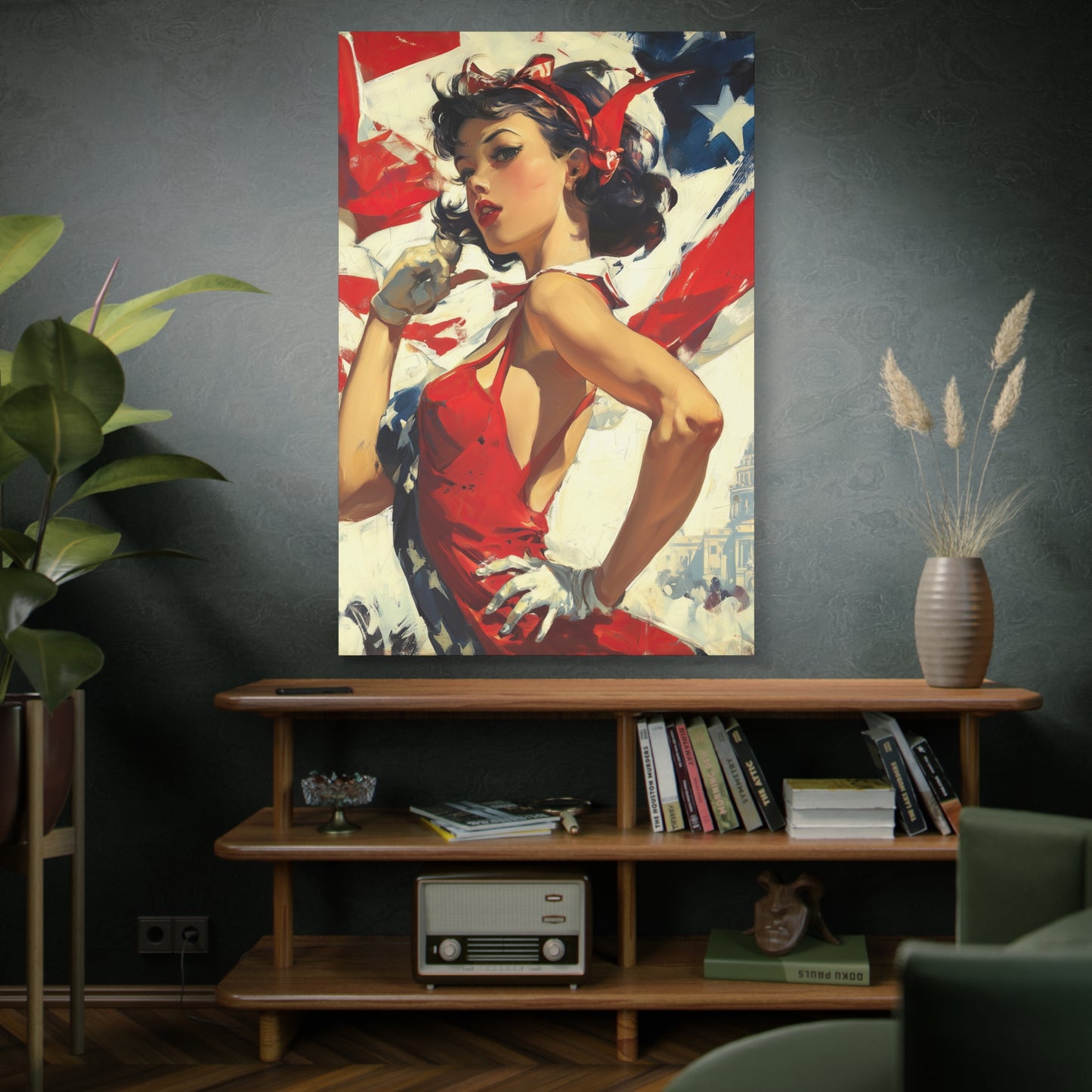Gallery Wrapped Canvas, American Nonsense Art Canvas, Political Pinup Art Canvas - Mindy