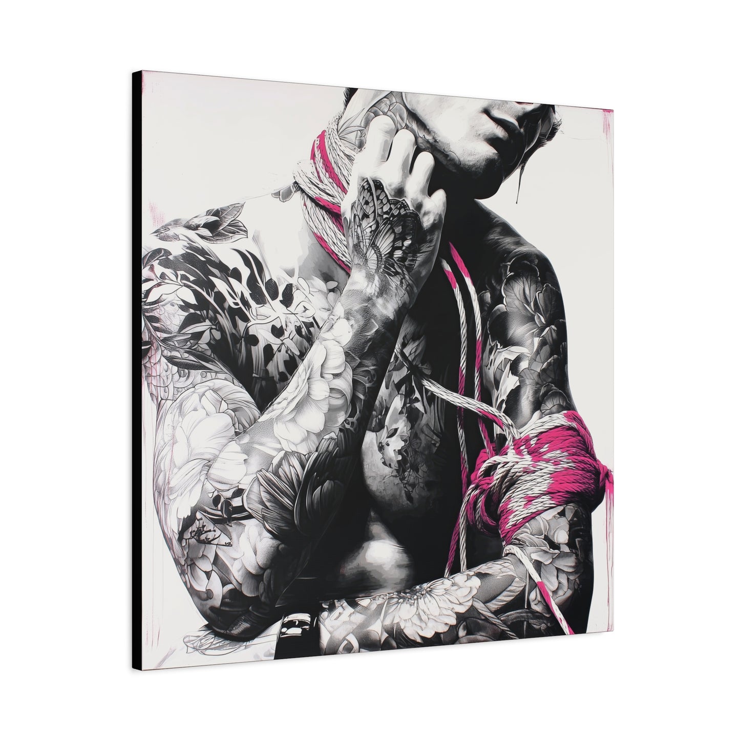Gallery Wrapped Canvas, Ropes and Reverence Art Canvas, Erotic Shibari Art Canvas – Kaito