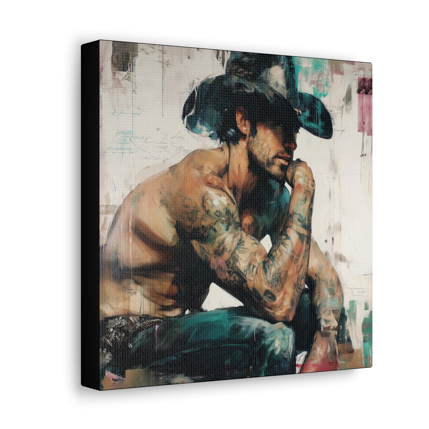 Gallery Wrapped Canvas, Wranglers and Wreckage Art Canvas, Erotic Pinup Art Canvas – Jimmy