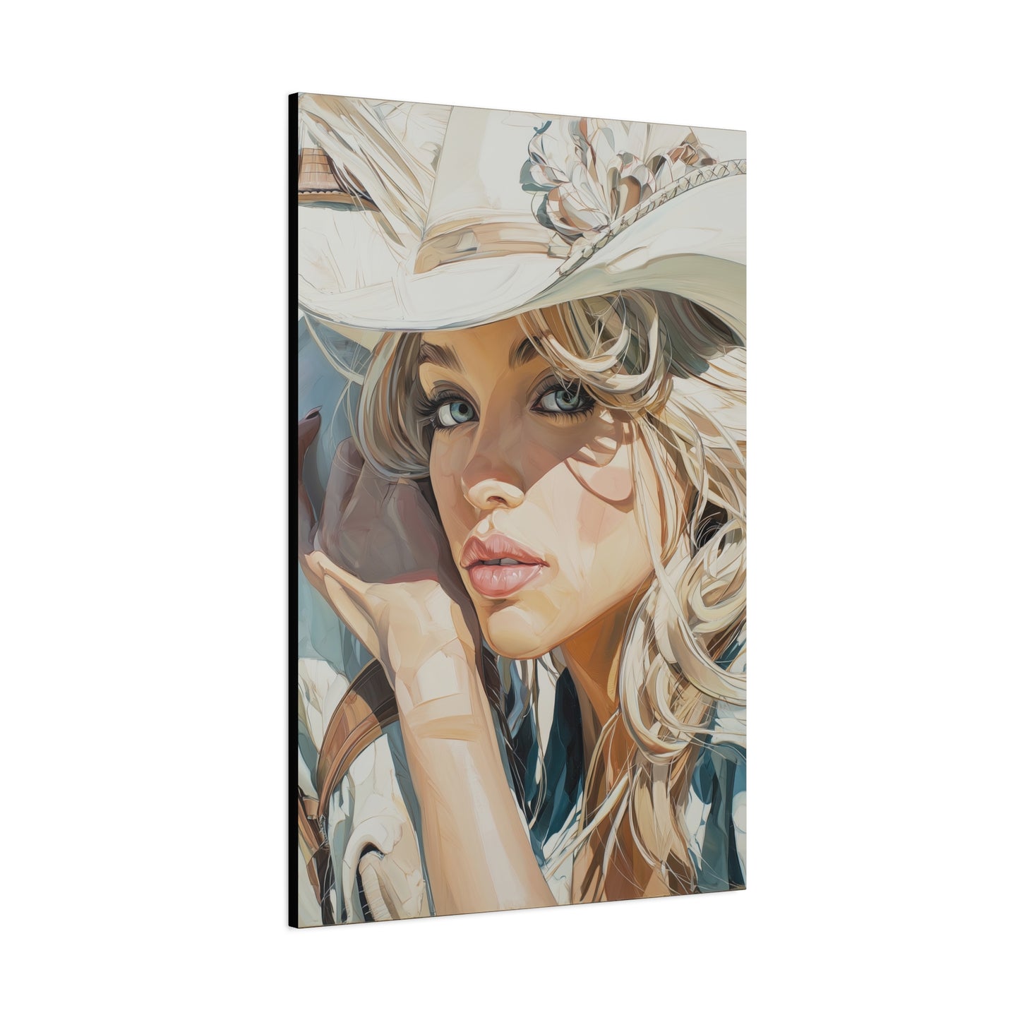 Gallery Wrapped Canvas, Wranglers and Wreckage Art Canvas, Erotic Pinup Art Canvas – Josie