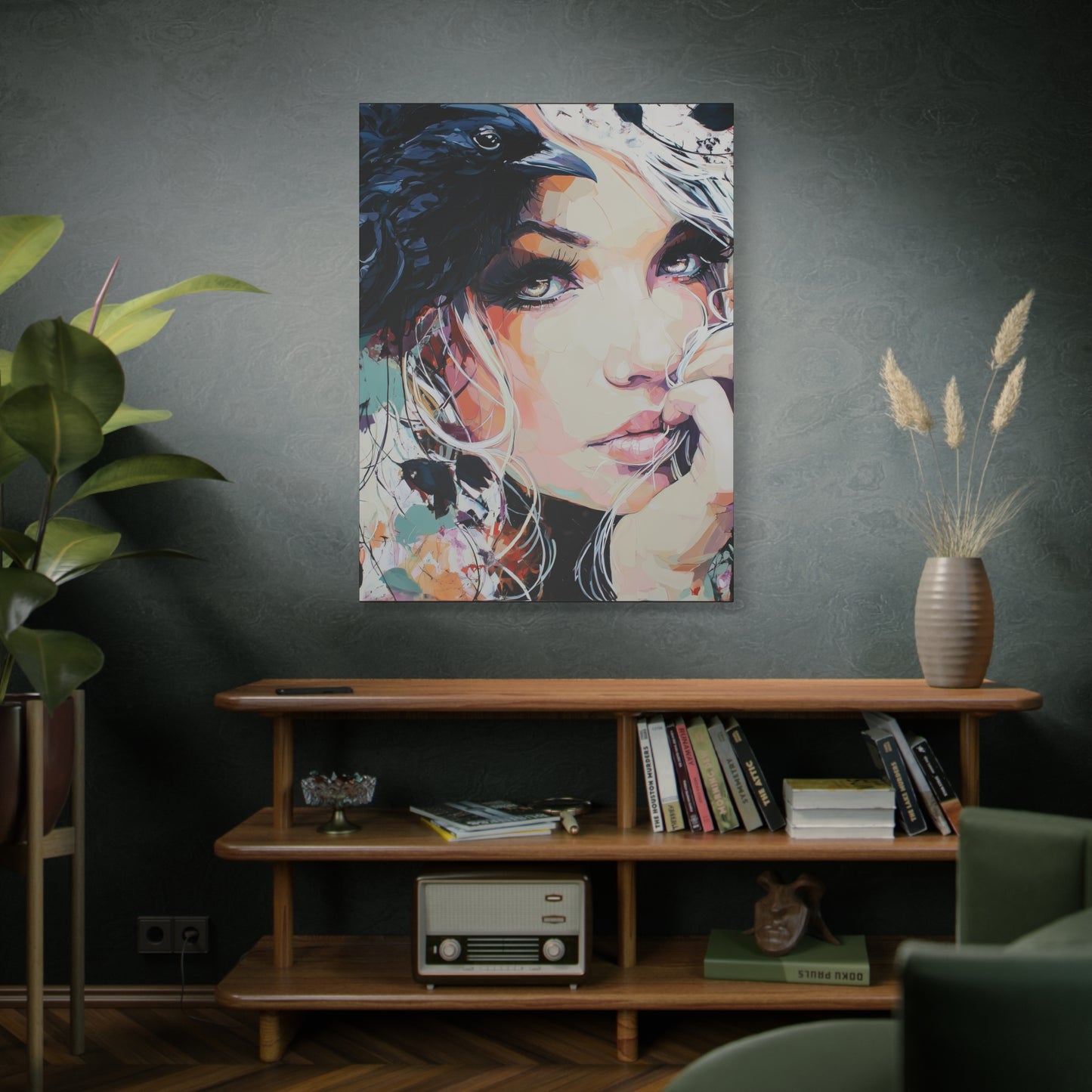 Gallery Wrapped Canvas, Myth and Bones Gothic Art Canvas, Dark Muse Canvas - Calista