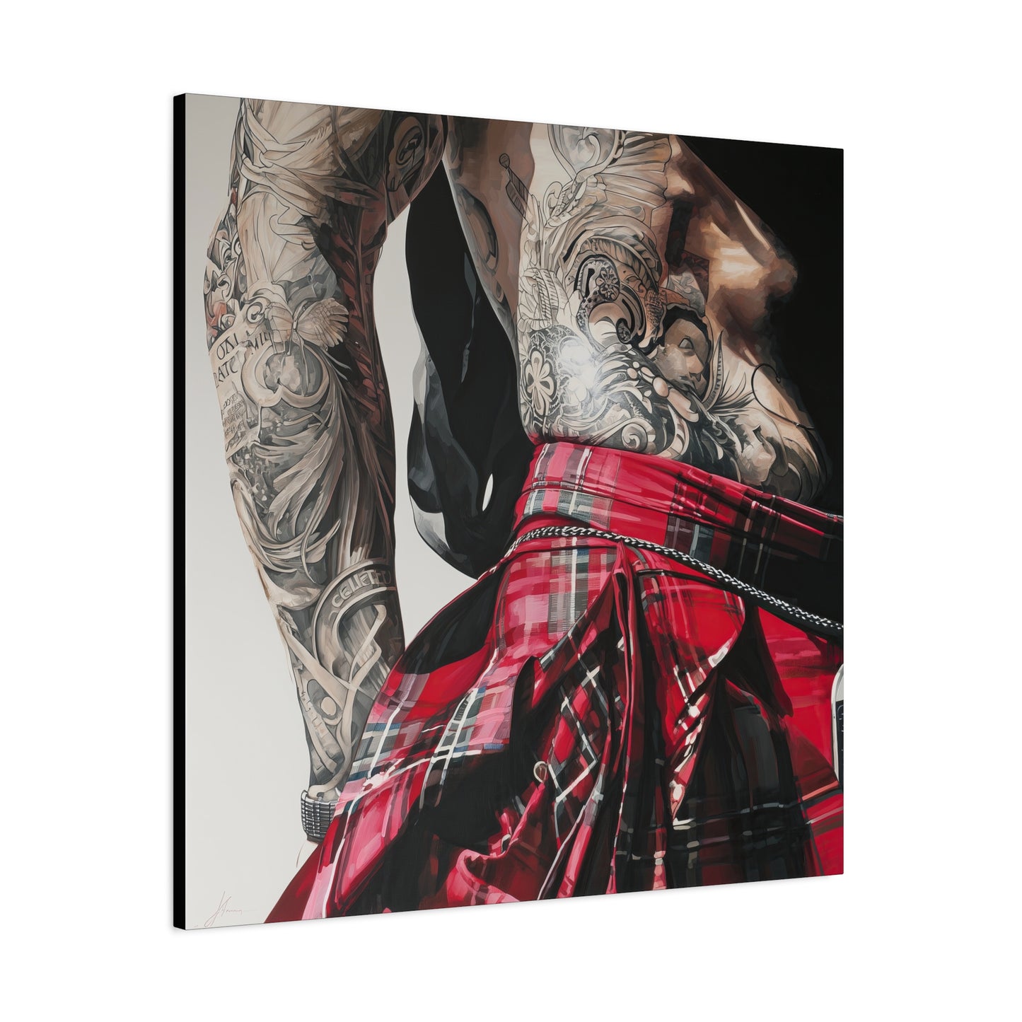 Gallery Wrapped Canvas, Kilts and Carnage Art Canvas, Erotic Pinup Art Canvas – Alexander