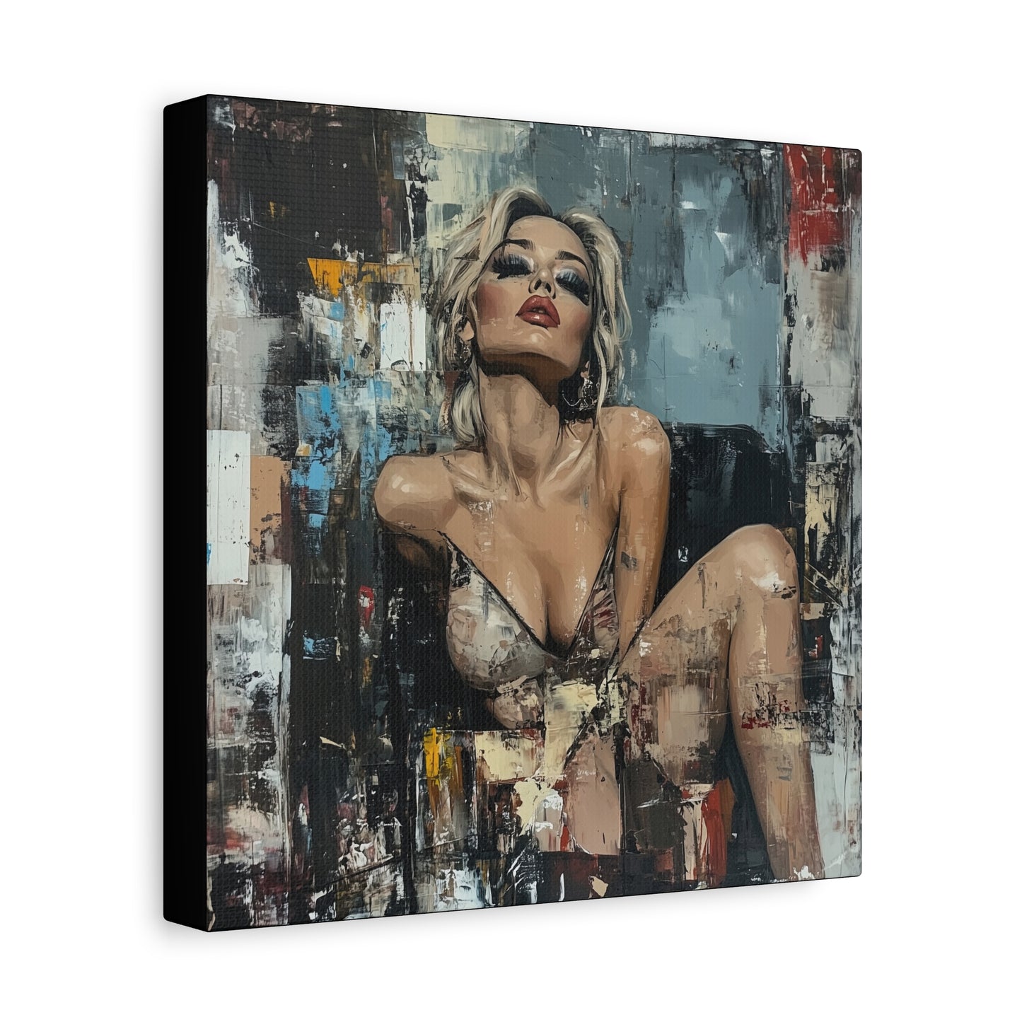 Gallery Wrapped Canvas, Guilt and Grit Adult Art Canvas, Erotic Pinup Art Canvas – Sienna