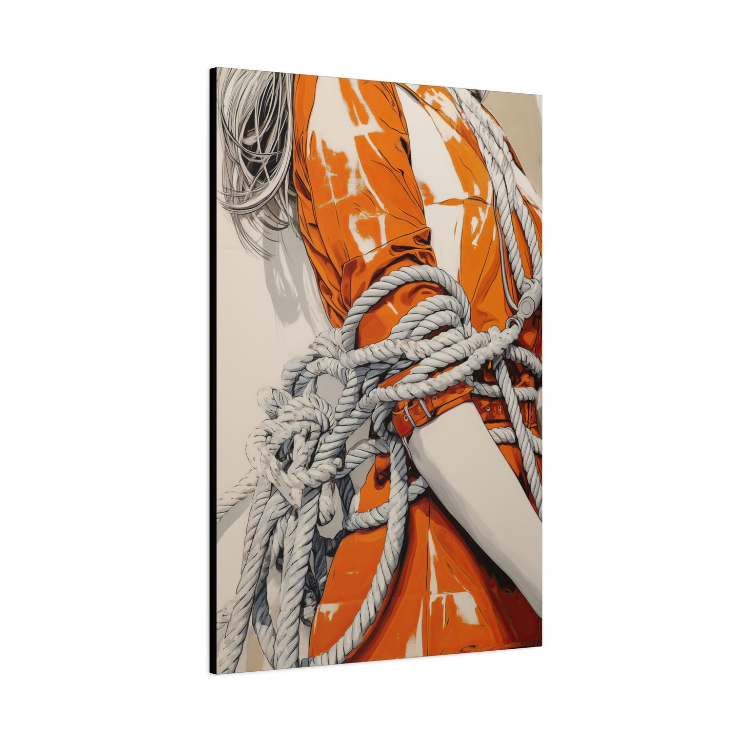 Gallery Wrapped Canvas, Ropes and Reverence Art Canvas, Erotic Shibari Art Canvas – Mei