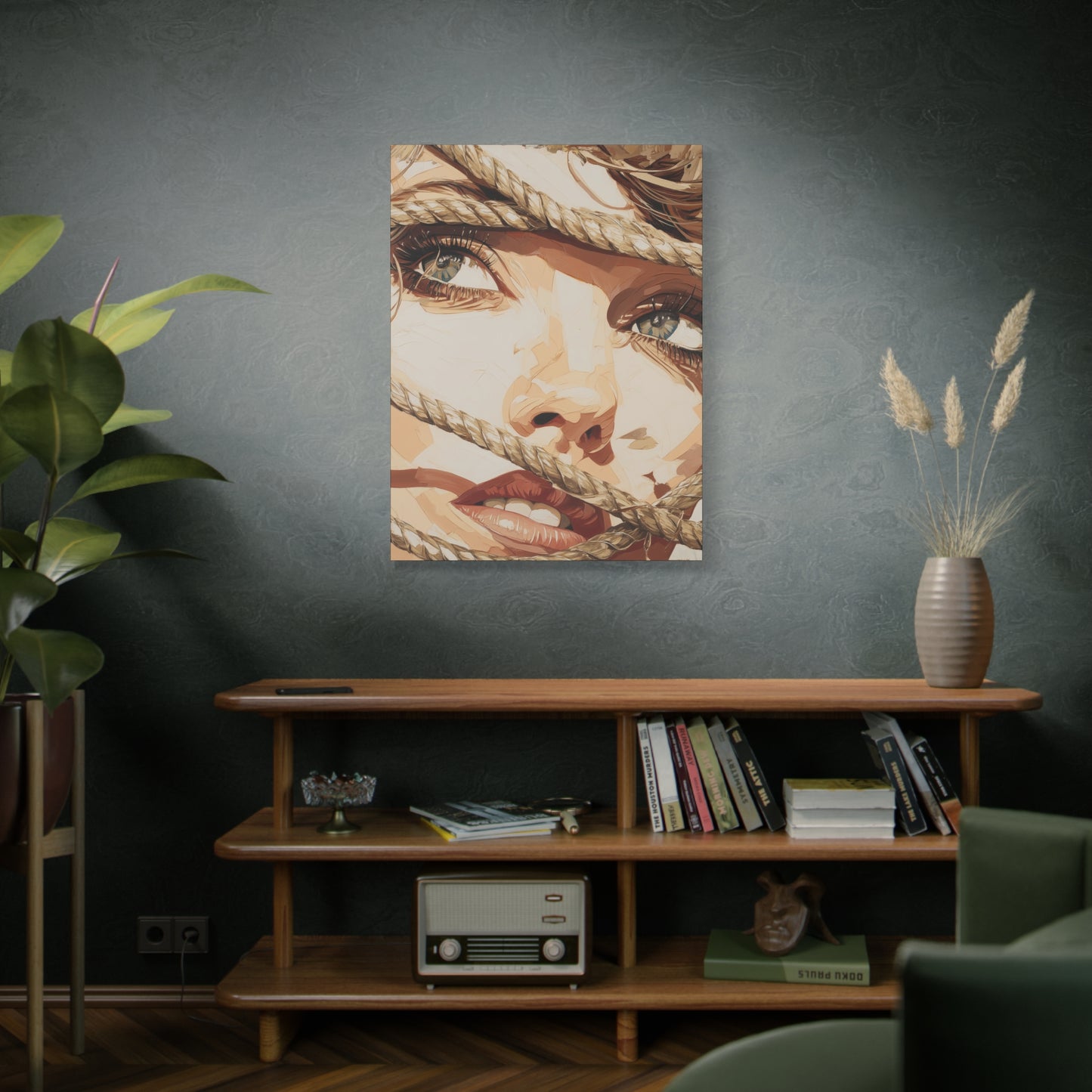Gallery Wrapped Canvas, Ropes and Reverence Art Canvas, Erotic Shibari Art Canvas – Hana