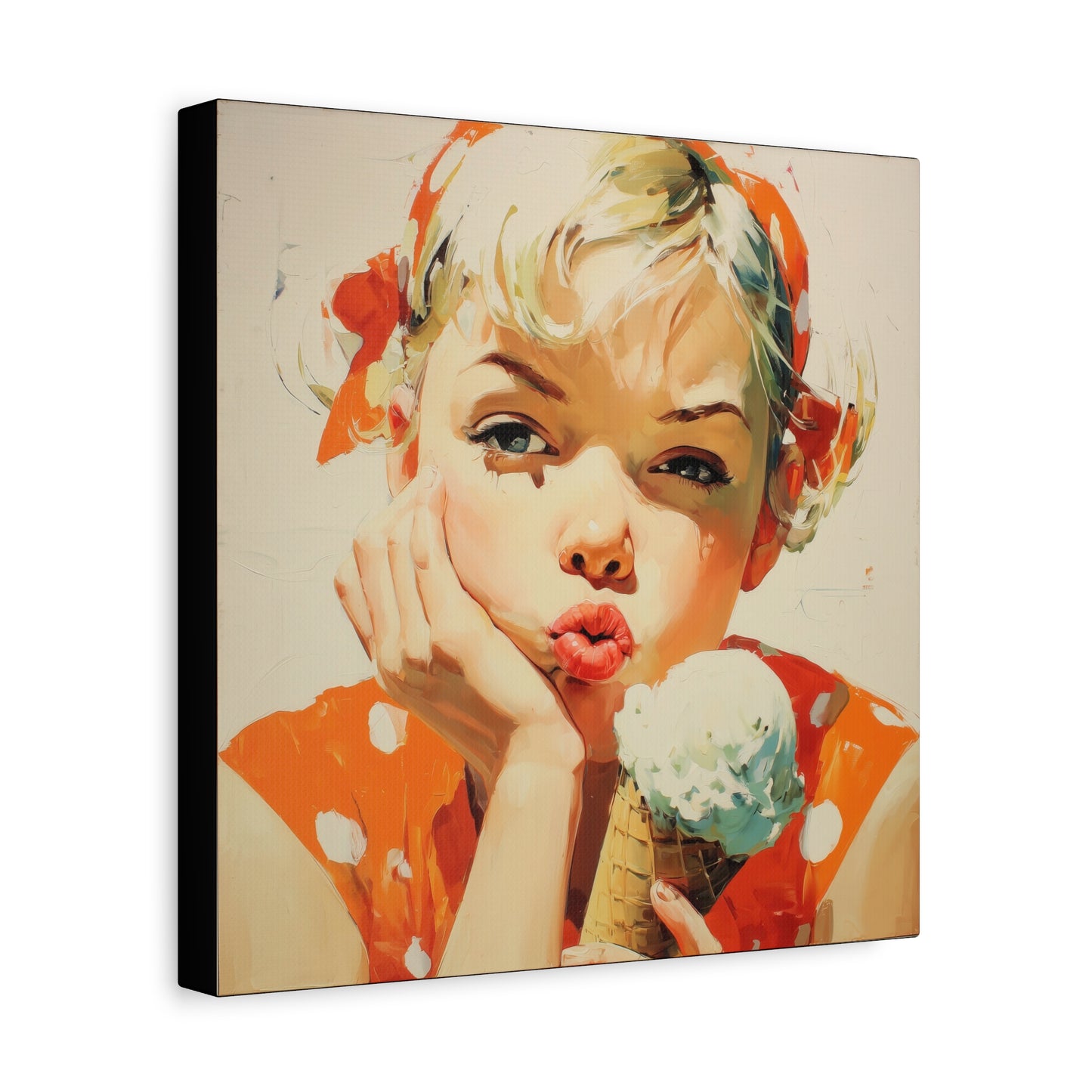 Gallery Wrapped Canvas, Sweet Summer Nostalgia, Sugar and Spice Art Canvas, Ice Cream Dreams Art – June