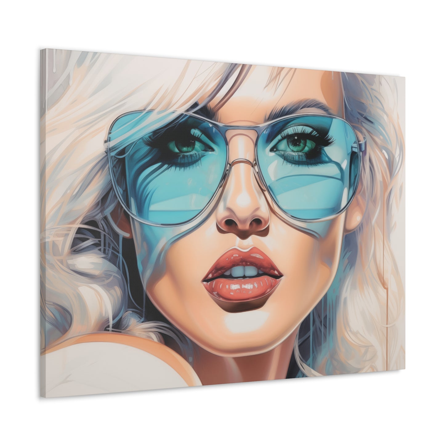 Canvas Gallery Wrapped High-Fashion Wall Art, Stylish Decor, Retro Femme Doll Pop Art – Nova