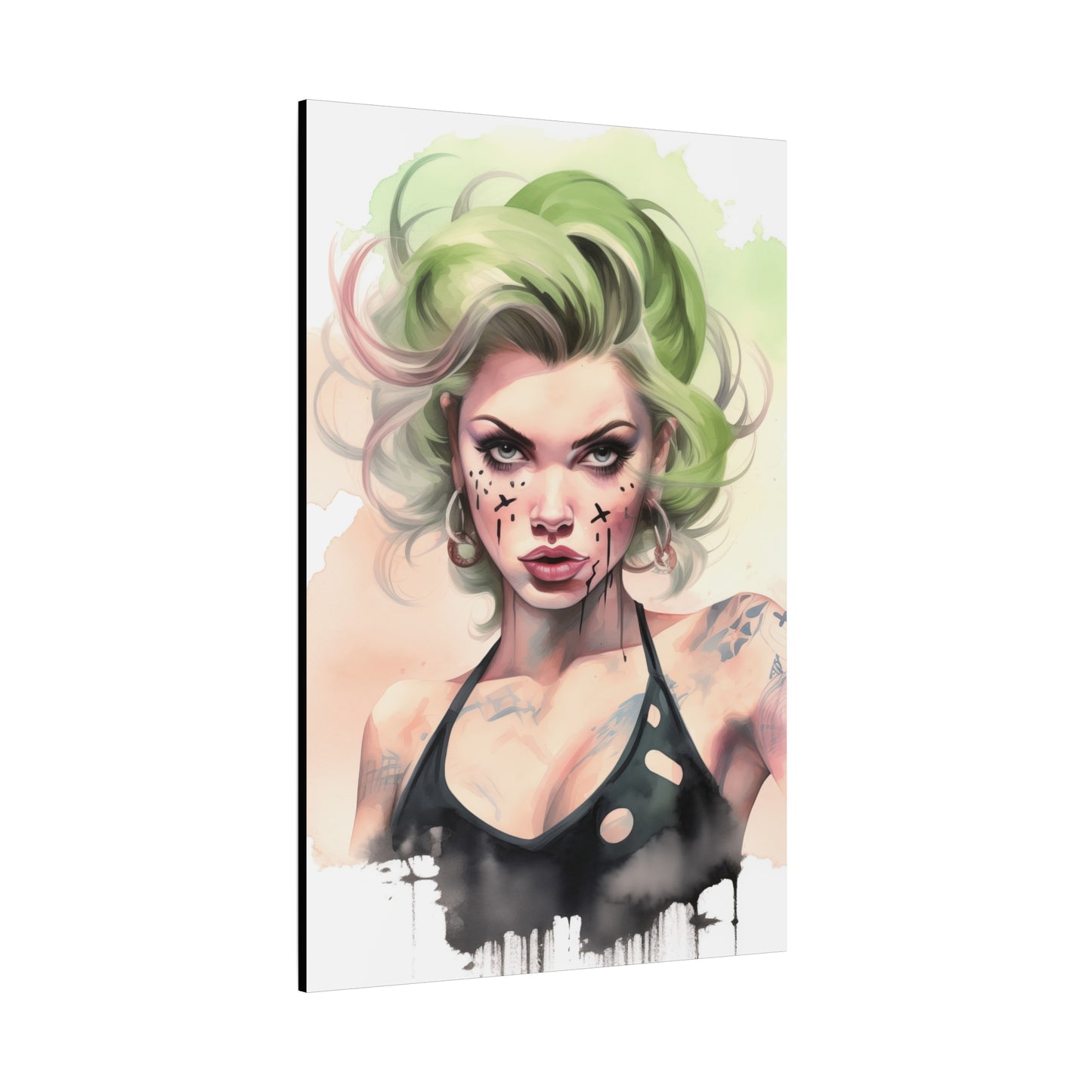 Gallery Wrapped Canvas, Edgy Tattooed Beauty, Urban Pop Art Canvas – Ivy