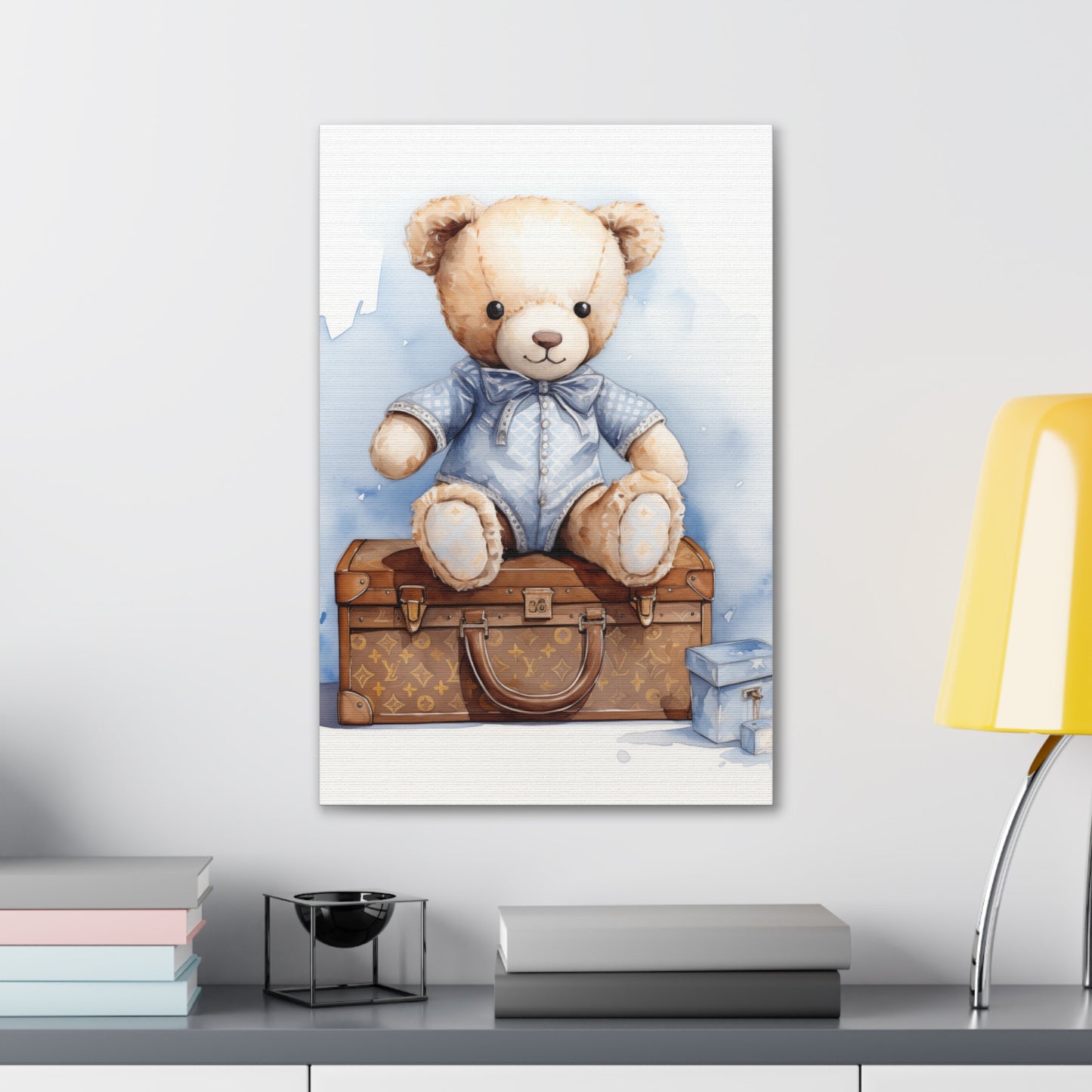Canvas Gallery Wrap - LV Bear Wall Art - Blu