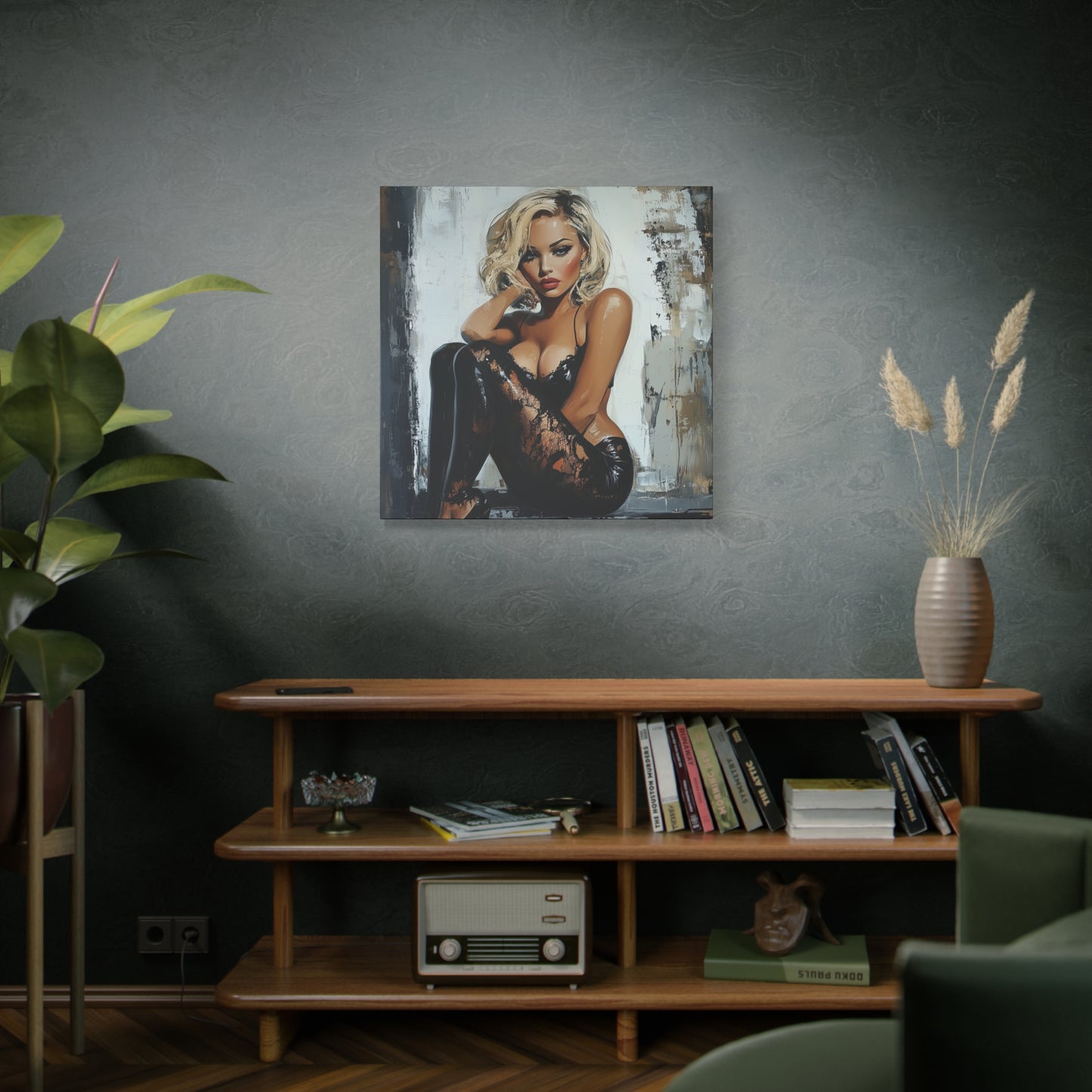 Gallery Wrapped Canvas, Guilt and Grit Adult Art Canvas, Erotic Pinup Art Canvas – Dasha
