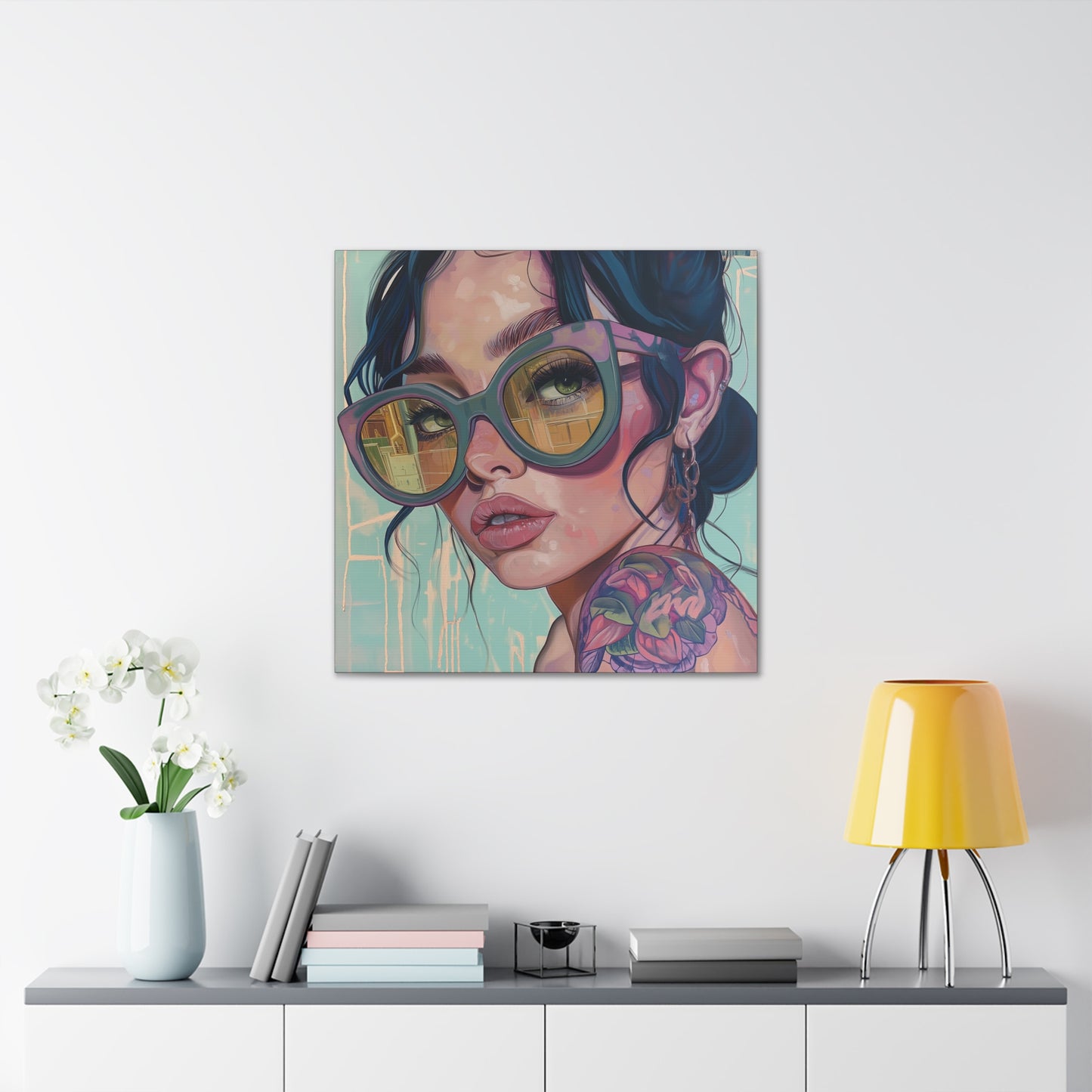 Canvas Gallery Wrap, Ladies in Lenses Wall Art, Abstract Femme Girl Art - Meg