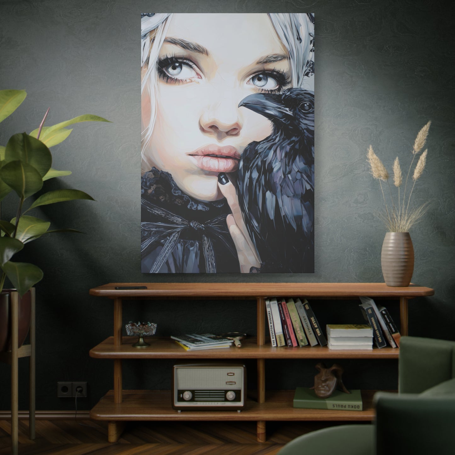 Gallery Wrapped Canvas, Myth and Bones Gothic Art Canvas, Dark Muse Canvas - Harlow
