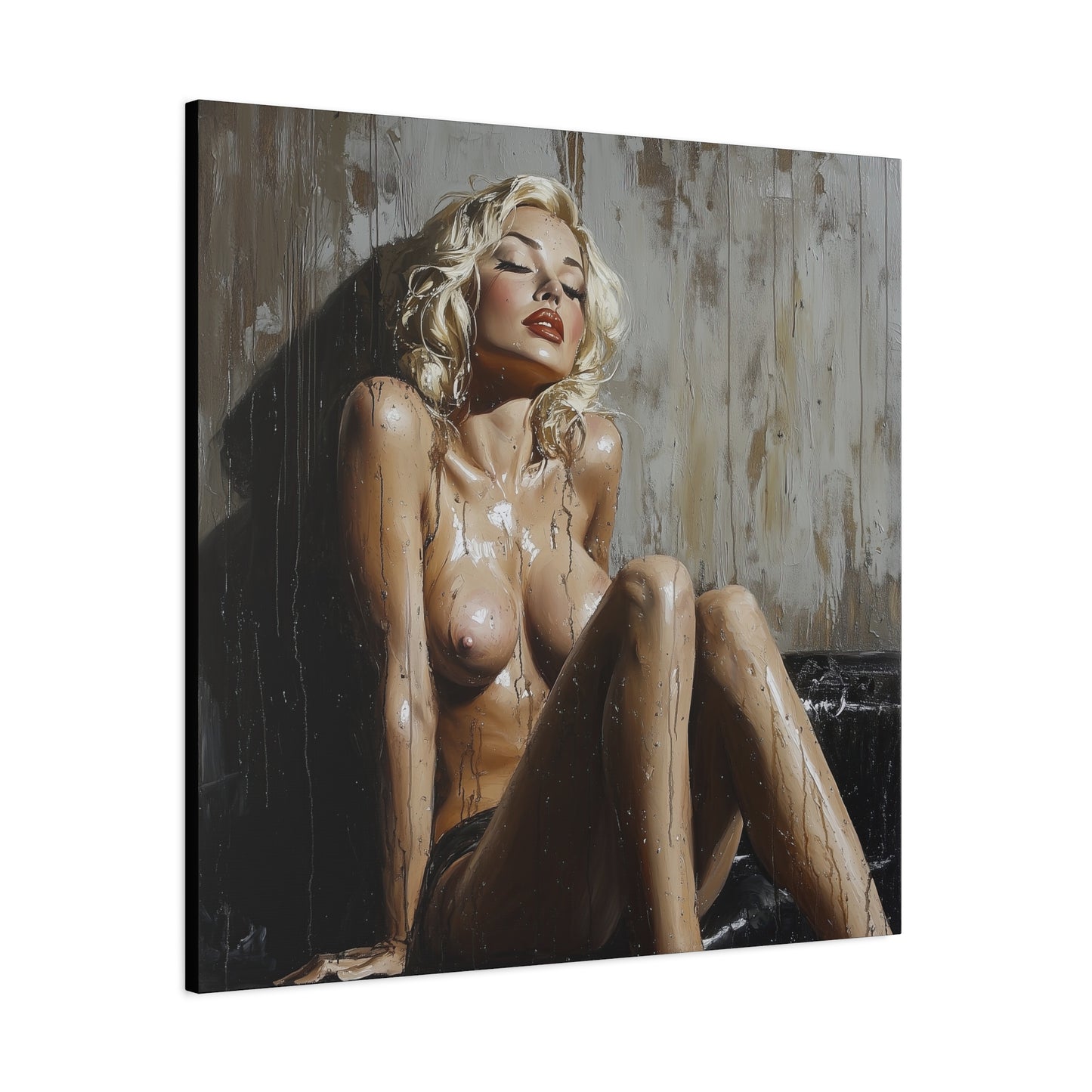 Gallery Wrapped Canvas, Guilt and Grit Adult Art Canvas, Erotic Pinup Art Canvas – Estelle