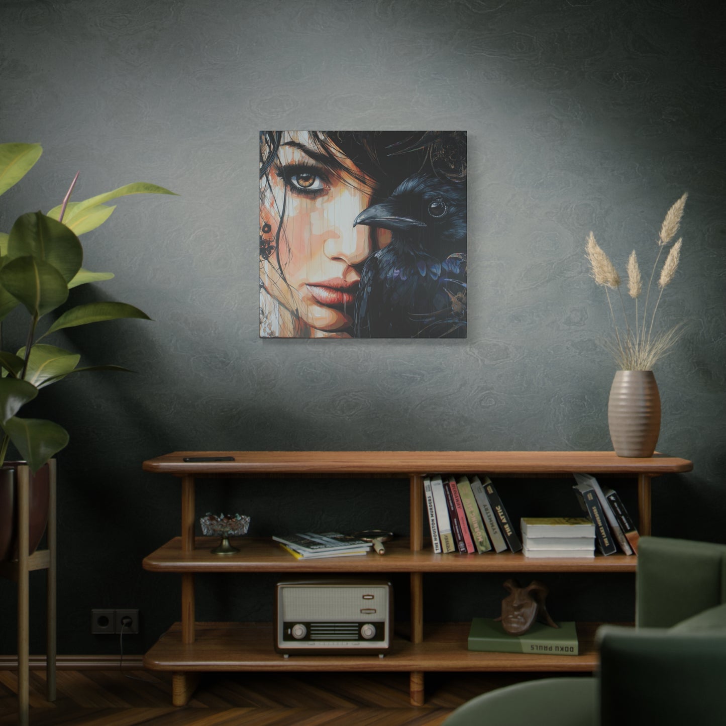 Gallery Wrapped Canvas, Myth and Bones Gothic Art Canvas, Dark Muse Canvas - Solène